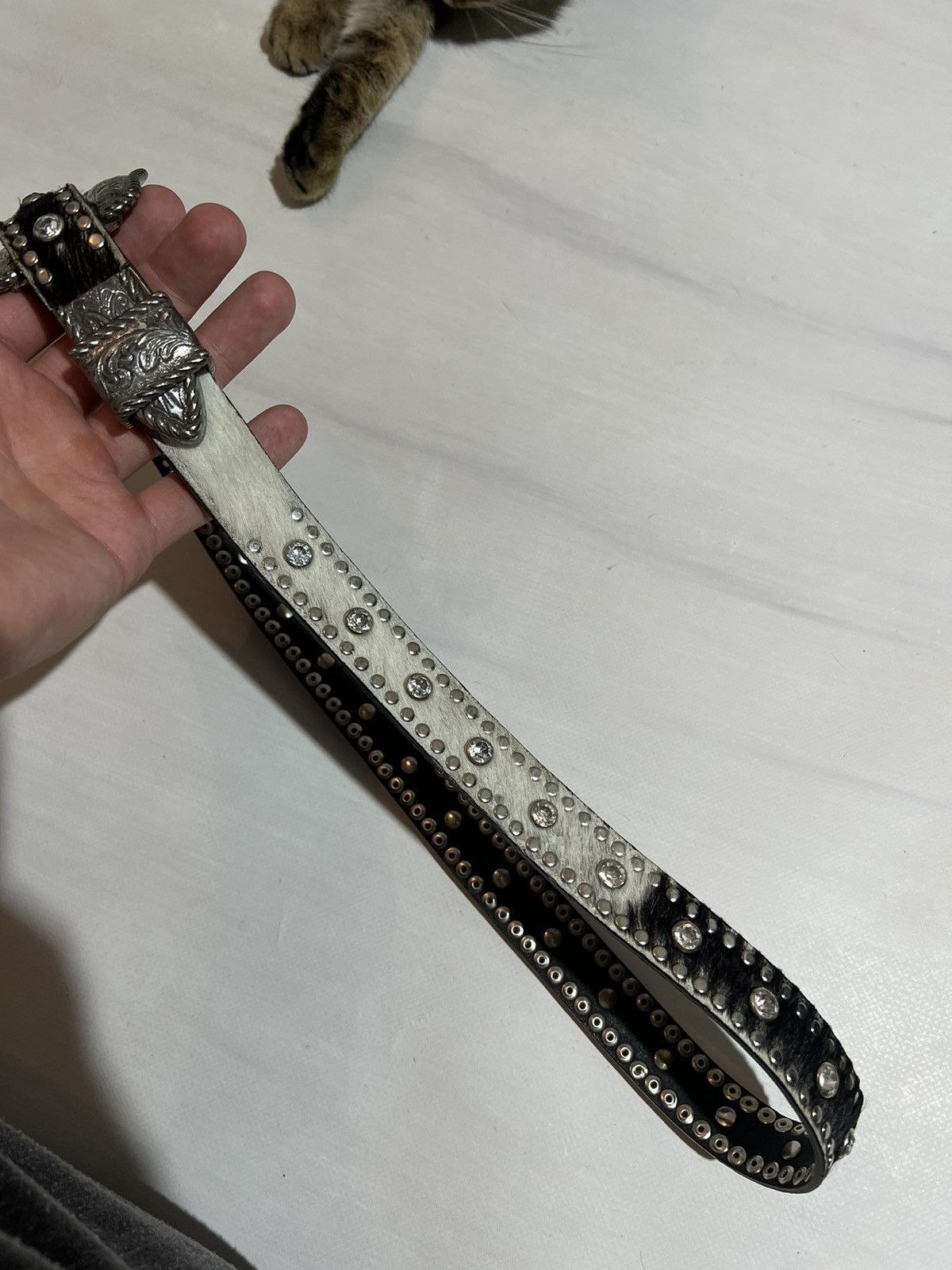 Hysteric Glamour × If Six Was Nine × Vintage Vintage Mohair / Fuzzy Y2K Leather Belt BB Simon style Size 28 - 9 Thumbnail