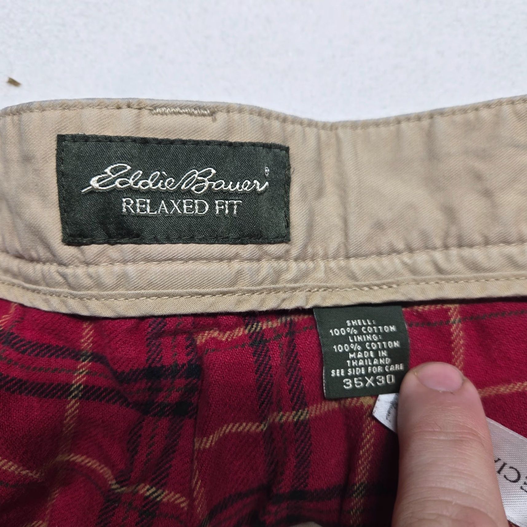 Eddie Bauer Eddie Bauer Pants Khaki Thermal Lined Outdoor Stretch Men's 35 x 32 Beige Casual Outdoor Pants Mens 35 Size US 35 - 3 Thumbnail