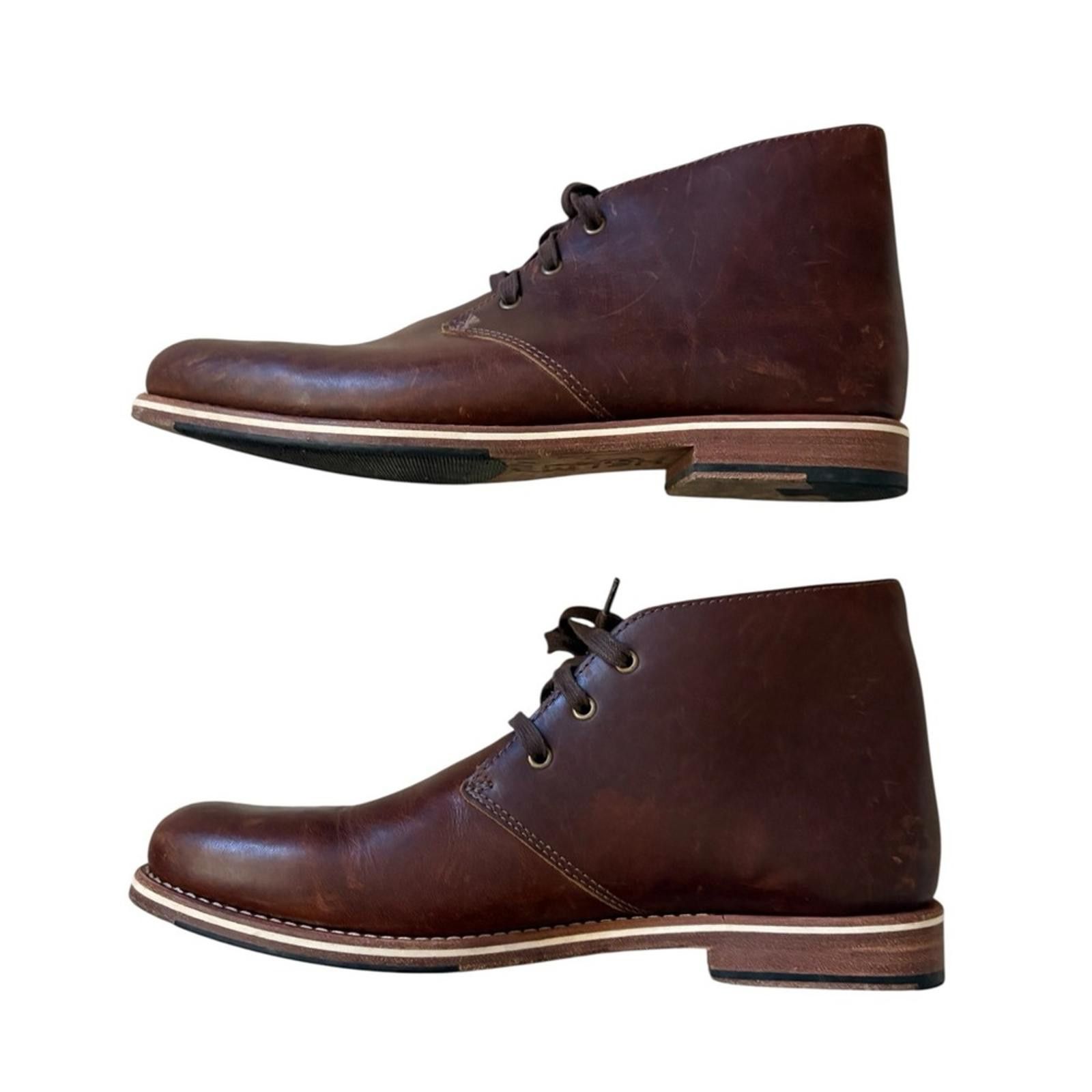HELM Helm Declan Premium Leather Chukka Boots Rich Brown Size US 11.5 / EU 44-45 - 7 Thumbnail