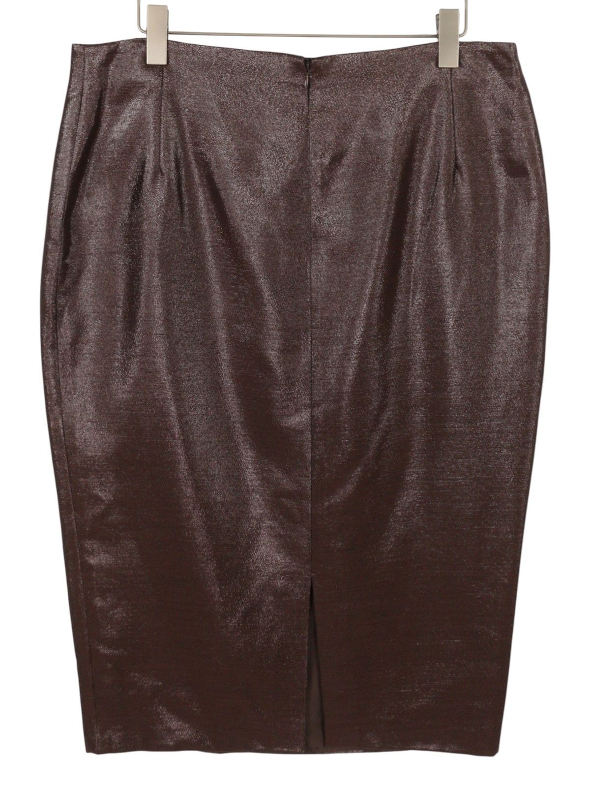 Max Mara EU52 W40 Brown Glitter Wool Blend Midi Skirt 88689 Size 40" / US 18 - 4 Thumbnail