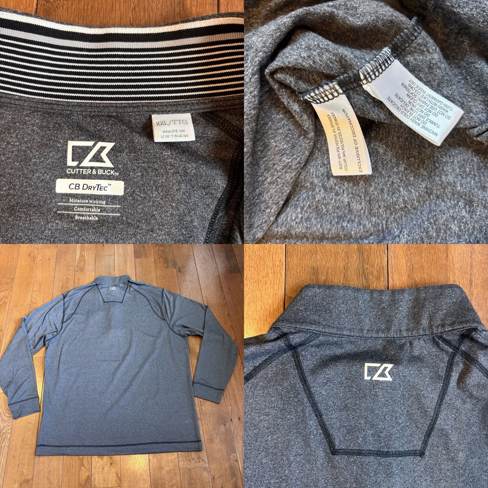Cutter & Buck VINTAGE Mens Cutter & Buck CB DryTec Golf 1/2 Zip Pullover Tennessee Volunteers Gray XXL Size US XXL / EU 58 / 5 - 8 Thumbnail
