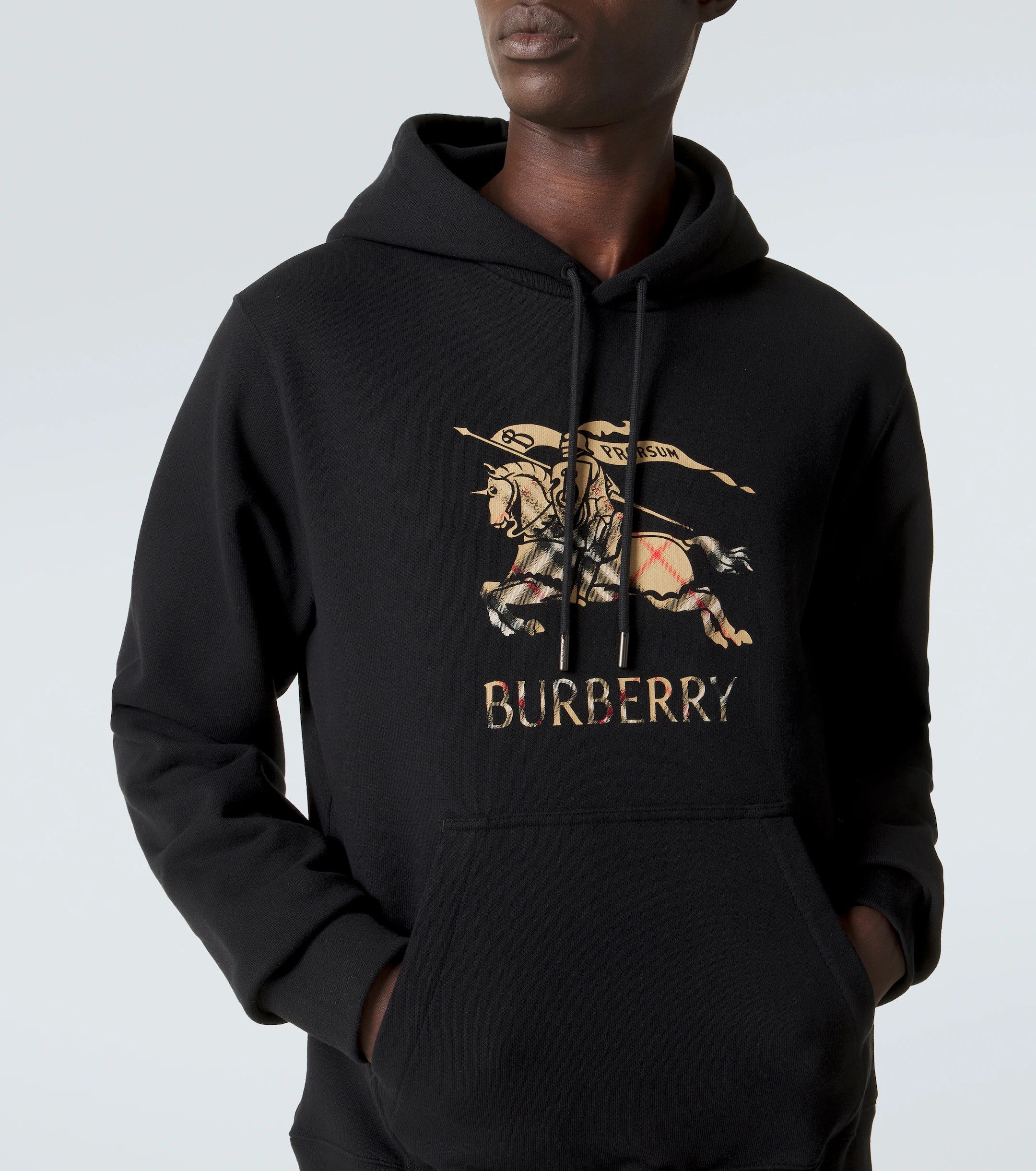Burberry os11x0526 EKD Cotton Jersey Hoodie in Black Size US L / EU 52-54 / 3 - 1 Thumbnail