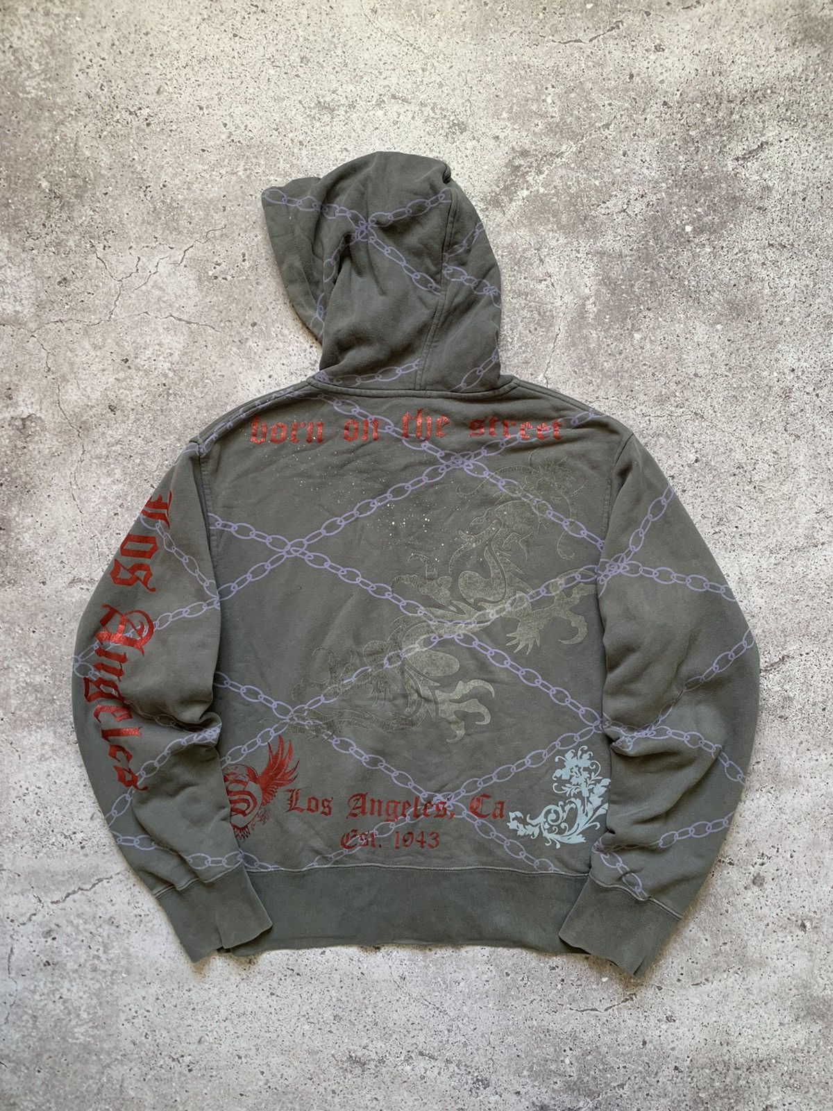 image of Made In USA x Vintage Los Angeles X Smet Zip Up Hoodie in Grey, Men's (Size Medium)