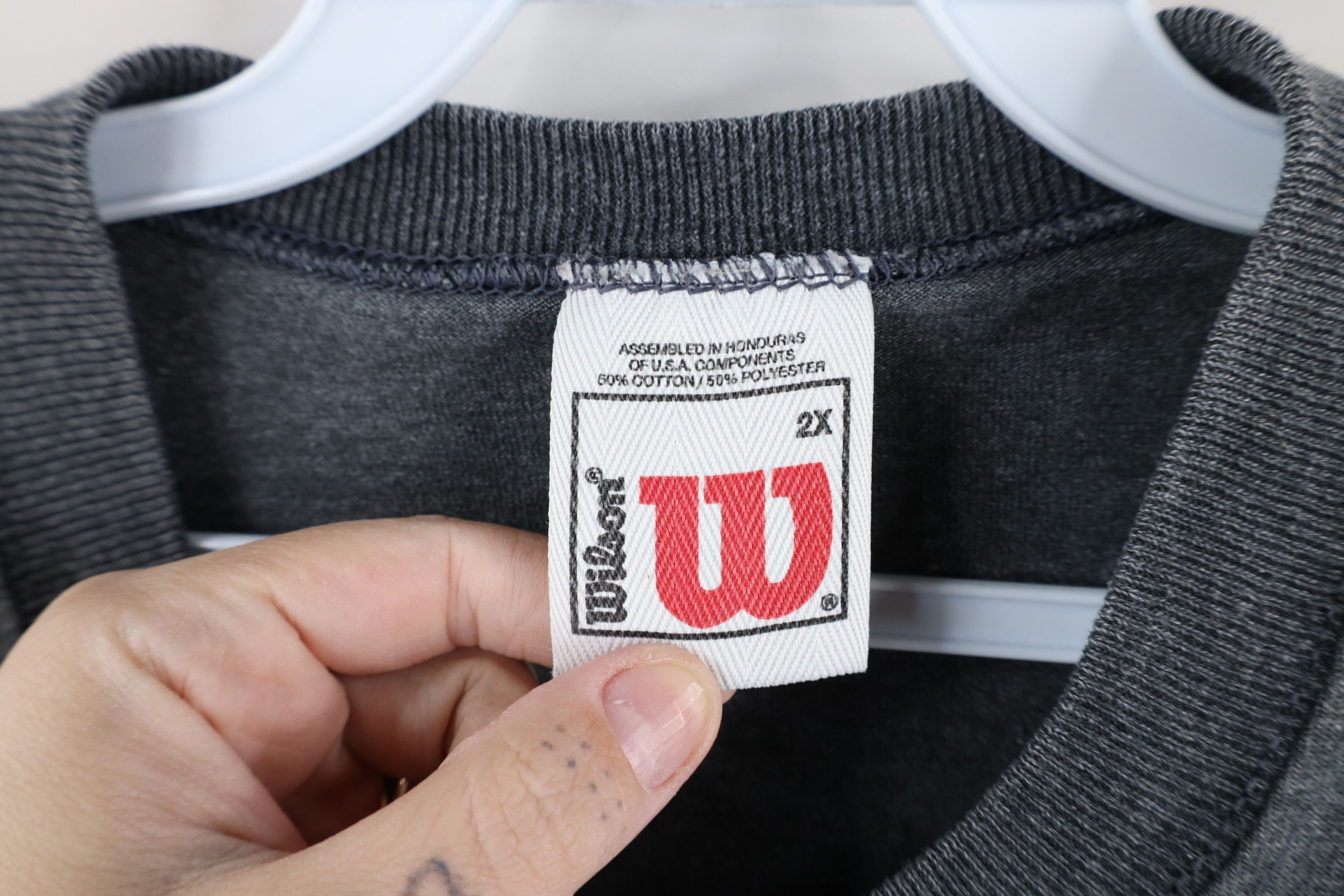 Vintage Vintage 90s Wilson Blank Short Sleeve T-Shirt Heather Gray Size US XXL / EU 58 / 5 - 8 Thumbnail