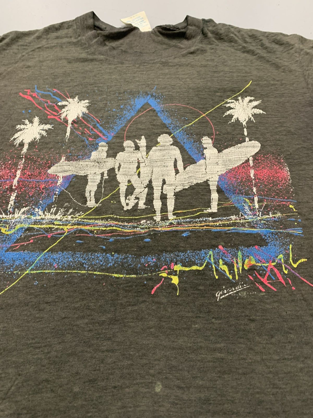 Vintage Rare Vintage 1970s Surf Art T-Shirt “Girard” Palm Trees Size US L / EU 52-54 / 3 - 2 Thumbnail