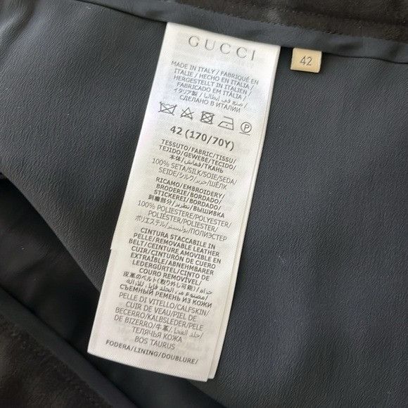 Gucci Gucci Gucci Duchesse Silk Side Slit A Line Skirt with Logo B Size 28" / US 6 / IT 42 - 12 Thumbnail