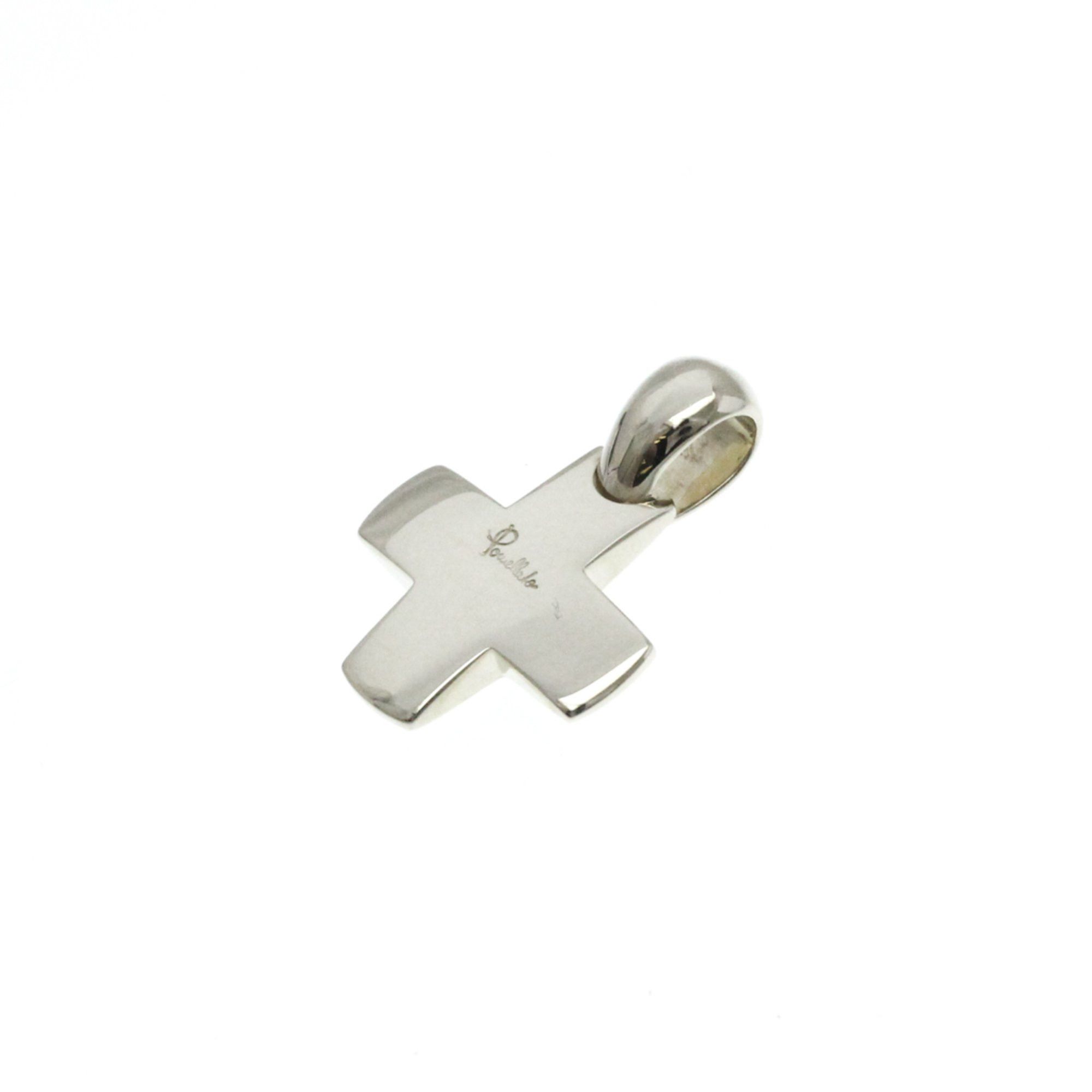 image of Pomellato Cross Pendant White Gold (18K) No Stone Men,women Fashion Pendant Necklace (Silver), Wome