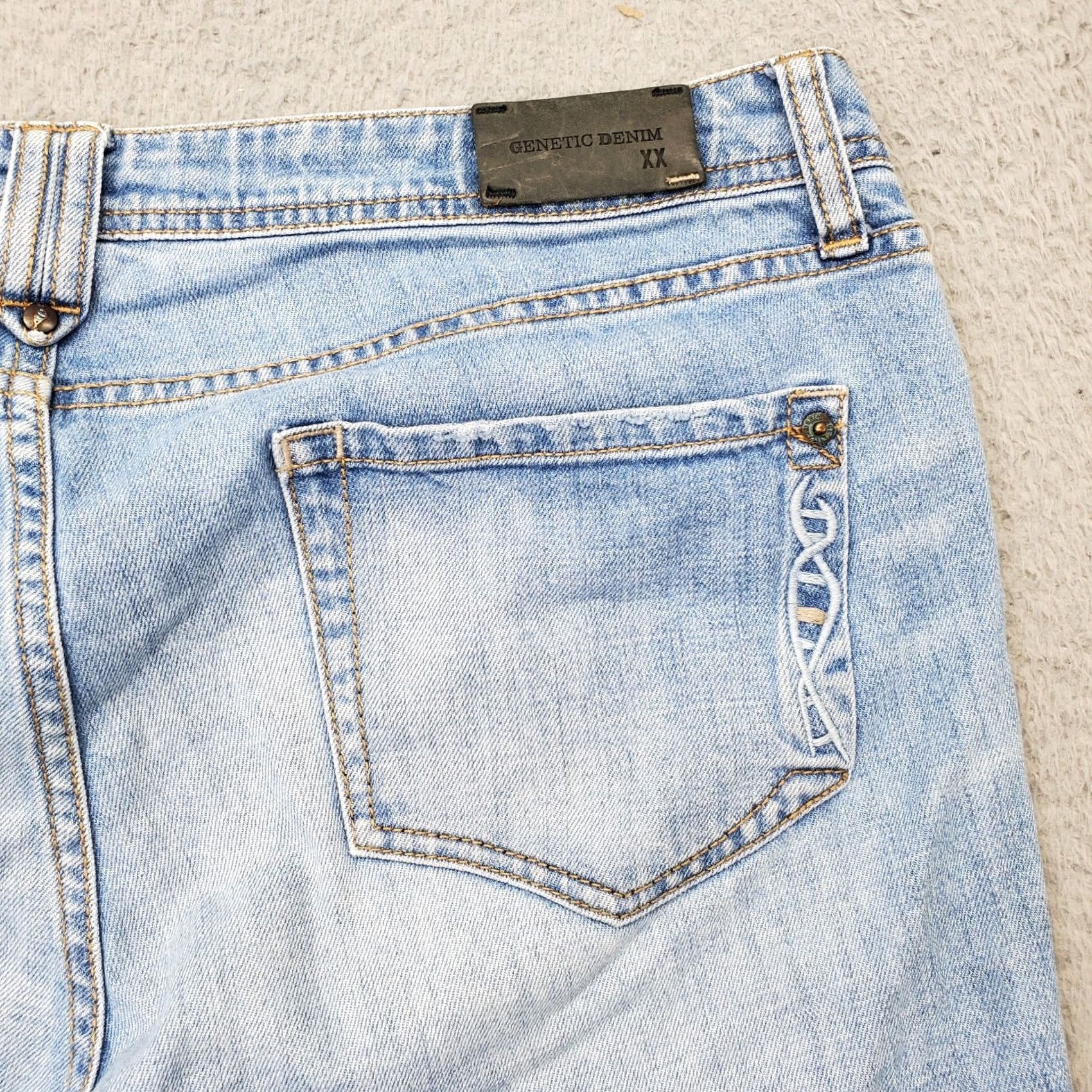 Vintage Genetic Denim Jeans Womens 31 Blue Distressed 5-Pocket Design Straight Leg Denim Pants Size 24" / US 00 / IT 34 - 8 Thumbnail