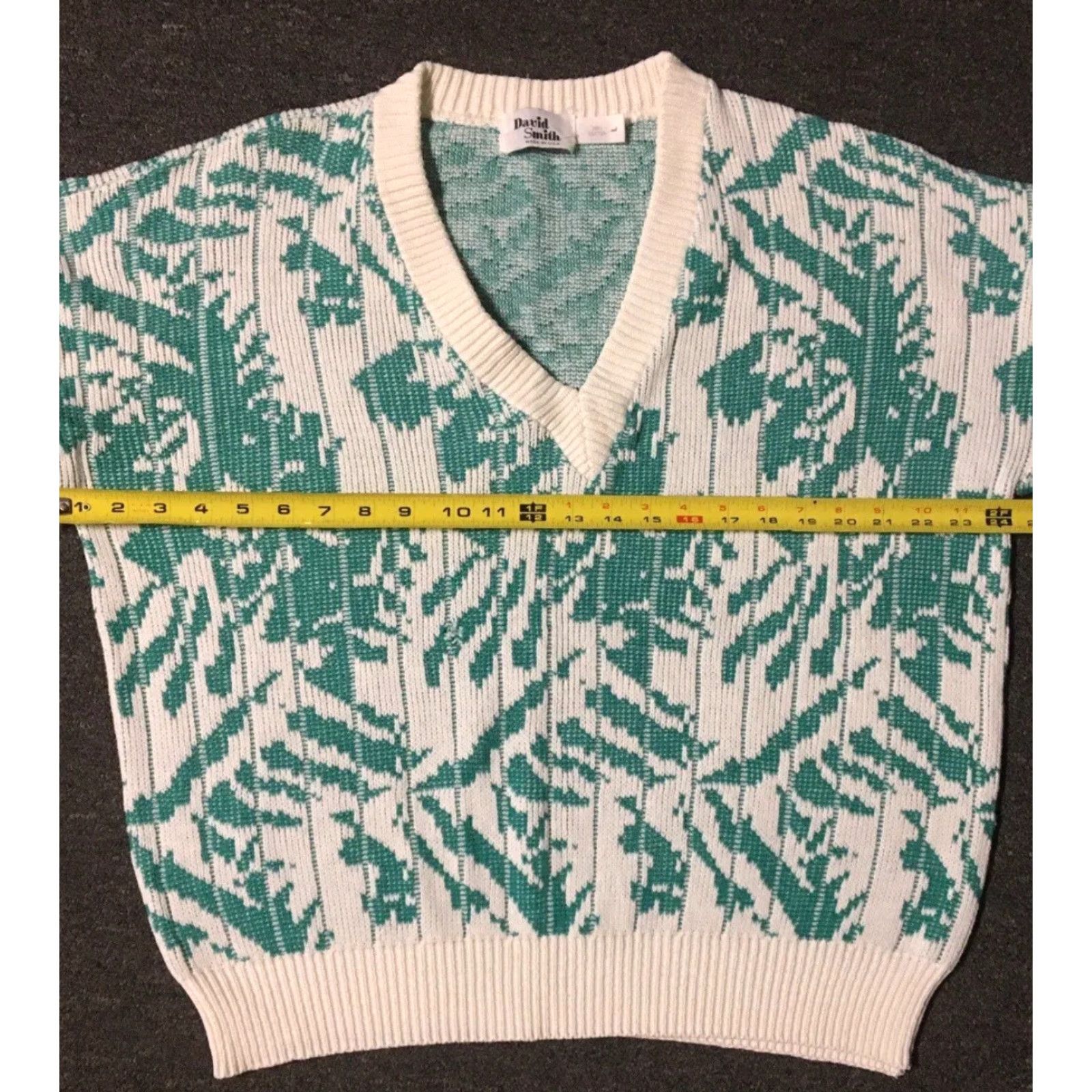 Vintage VINTAGE 90s Abstract Knit Sweater Women L Green USA Flower Art 80s 90s Heart Pullover Size L / US 10 / IT 46 - 6 Thumbnail