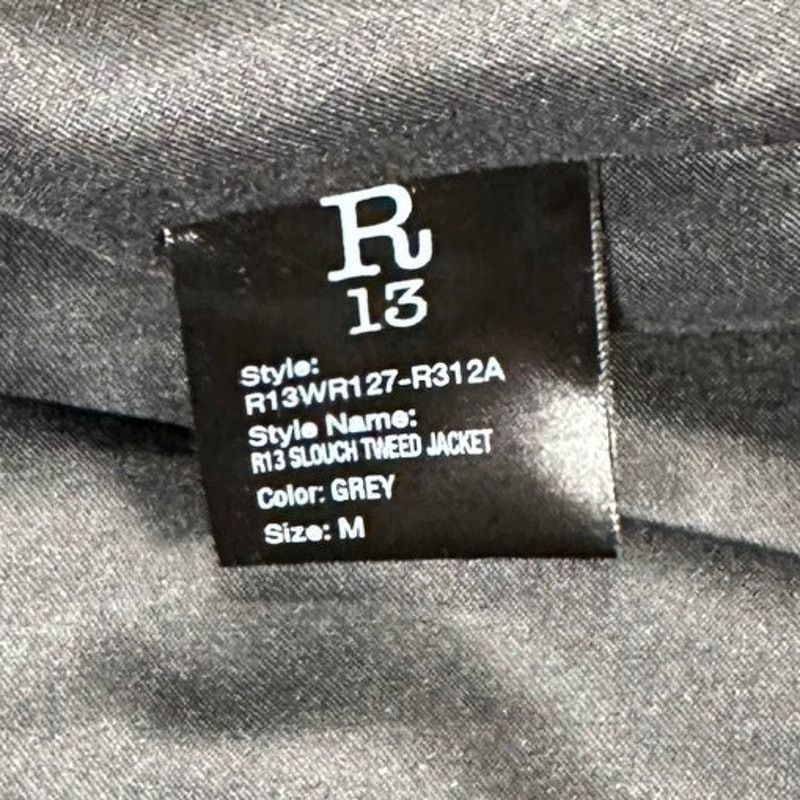 R13 R13 Slouch Embellished Tweed Jacket Gray Oversized Size M Size M / US 6-8 / IT 42-44 - 4 Thumbnail