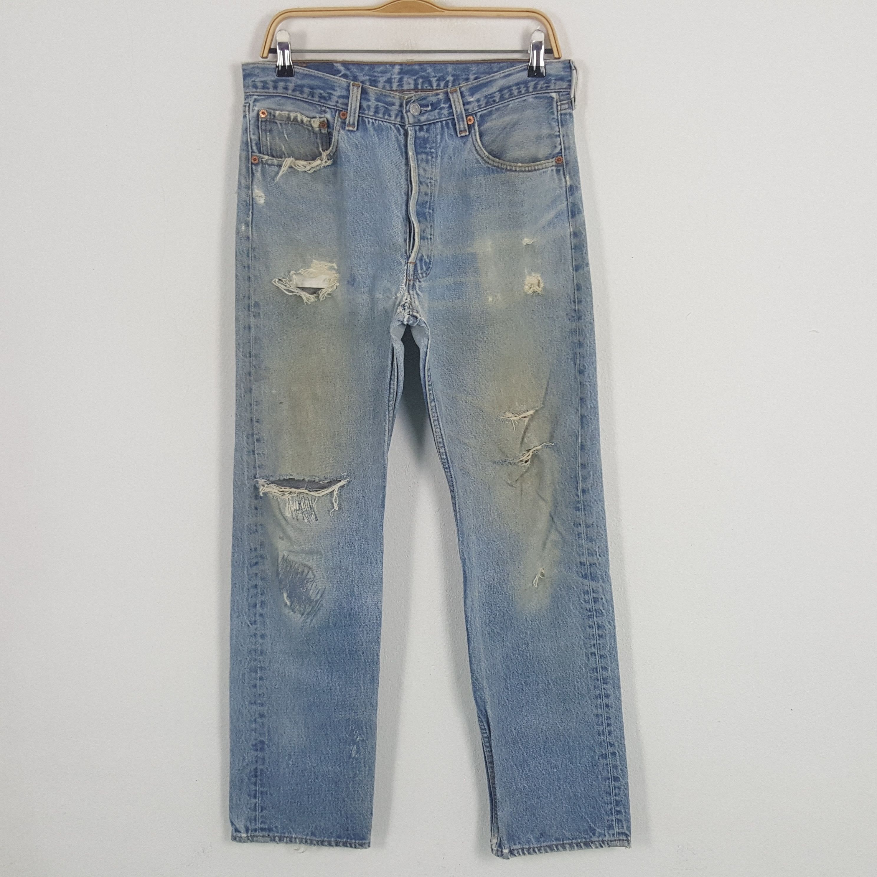 Levi's × Vintage Vintage Levi's USA Distressed Style Denim Jeans Size US 31 - 1 Thumbnail