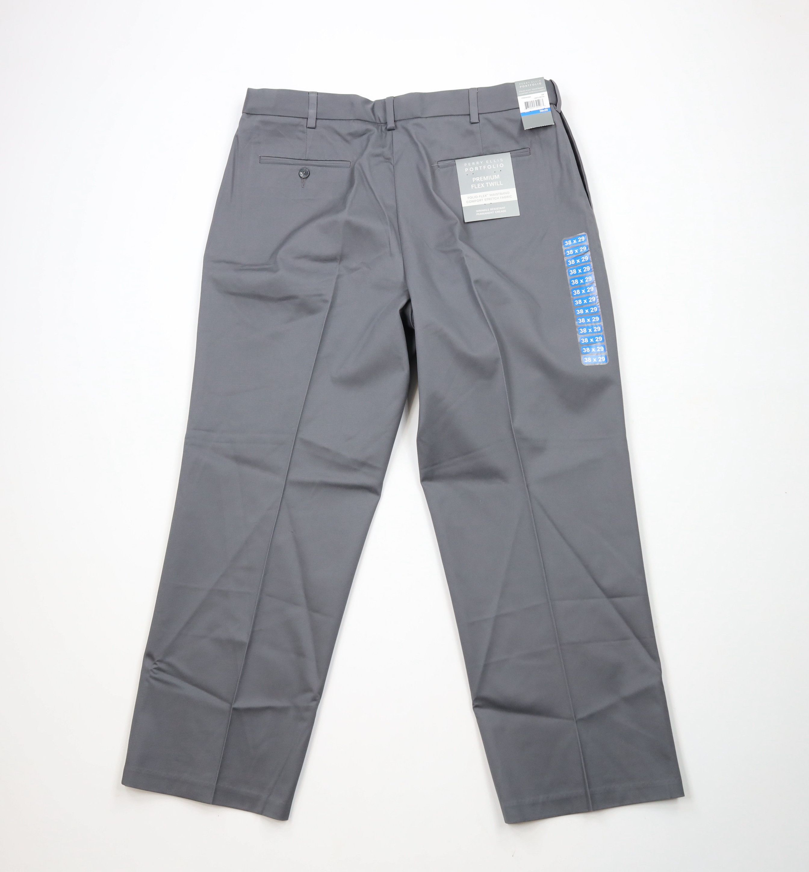 Perry Ellis × Vintage New Perry Ellis Fit Flex Stretch Chino Pants Trousers Gray Size US 38 / EU 54 - 7 Thumbnail