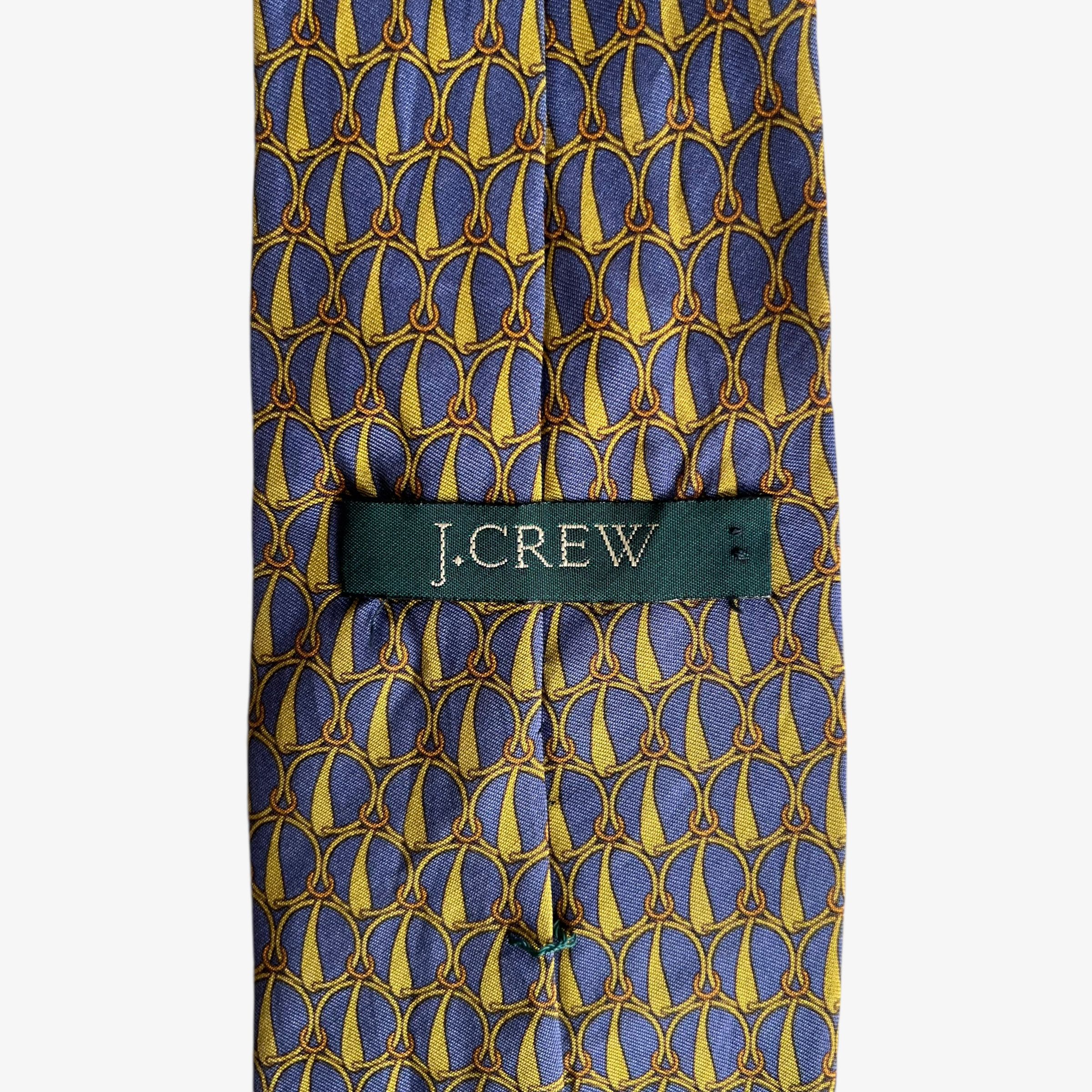 J.Crew Vintage 90s J Crew Geometric Equestrian Chain Print Silk Tie Size ONE SIZE - 2 Thumbnail