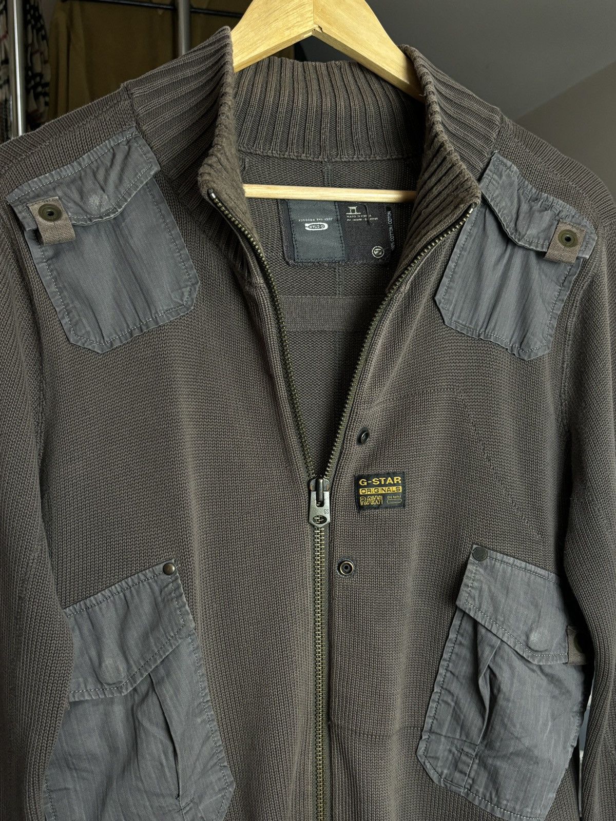 G-Star G-Star Raw Knit Cargo Zip Sweater Sweatshirt Military Army Size US L / EU 52-54 / 3 - 3 Thumbnail