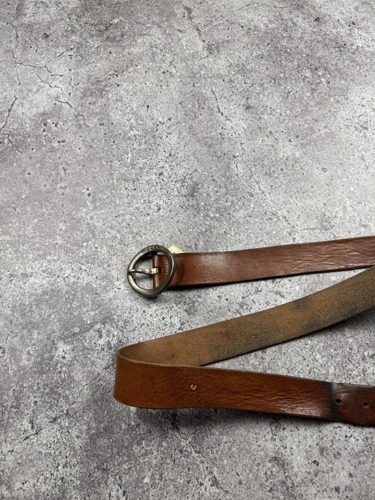Diesel Vintage Diesel Leather Belt 90s Metal Letter Buckle Rare Y2K Size ONE SIZE - 9 Thumbnail