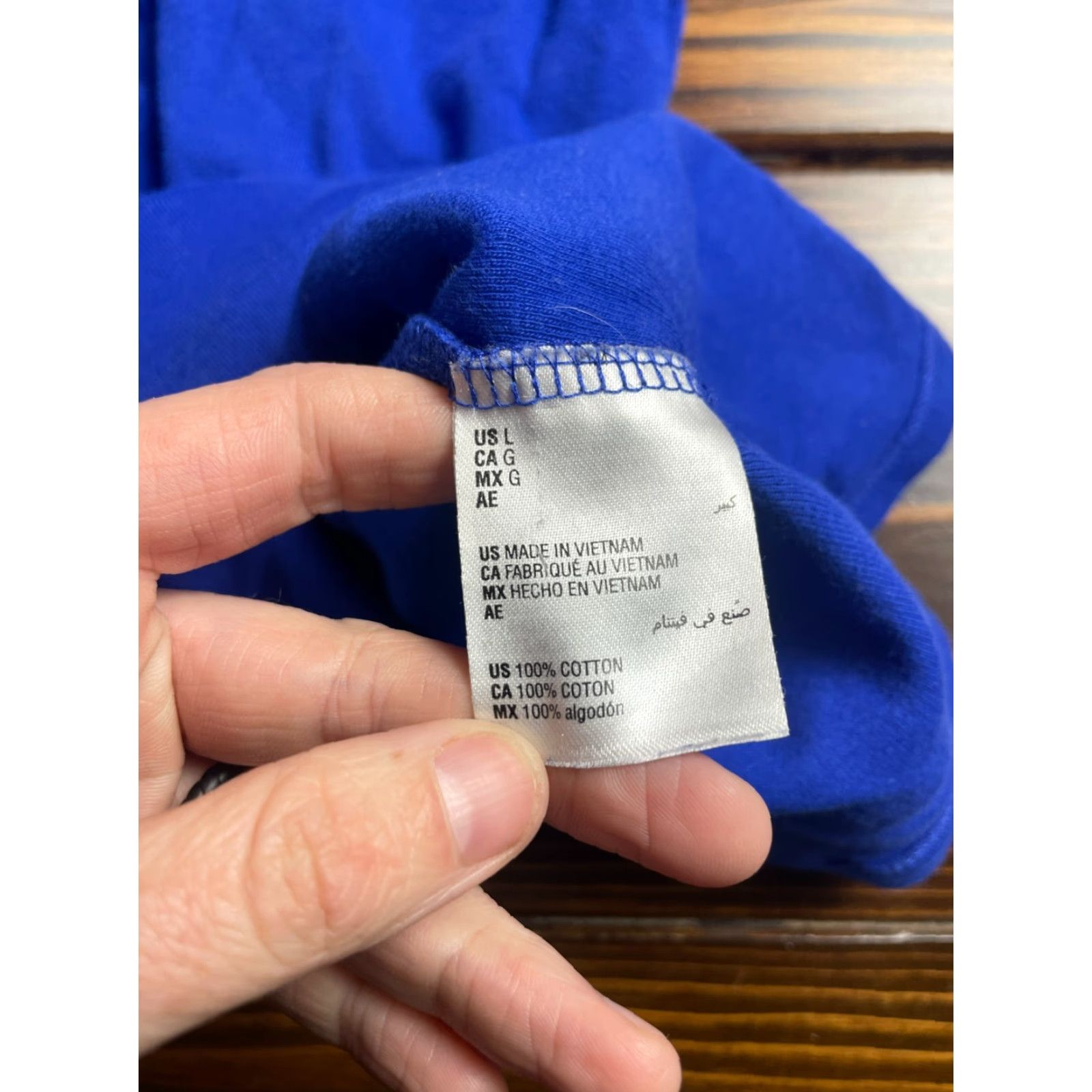 Vintage Karen Scott Shirt Women's Large Blue Short Sleeve Bow Tie Neckline T-Shirt Casual Reguler Modern Spring Summer Fall Womens Size L / US 10 / IT 46 - 7 Thumbnail