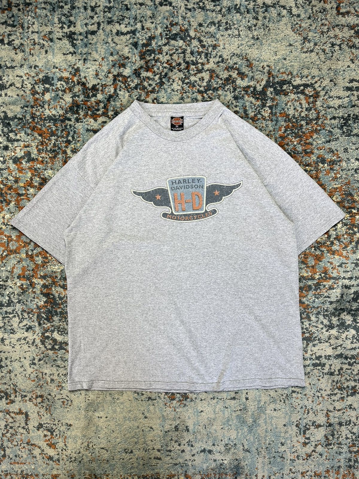 Harley Davidson × Vintage Vintage 90s Harley Davidson graphic heather grey tee Size US XXL / EU 58 / 5 - 1 Thumbnail