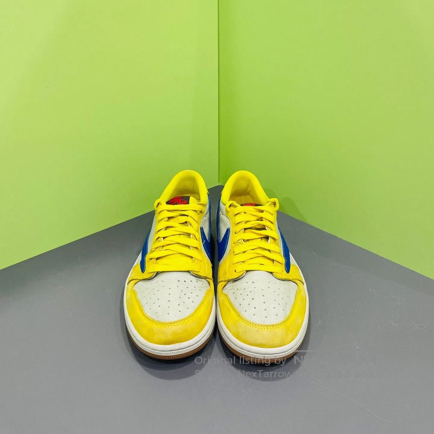 Travis Scott TS AJ1 Reverse Swoosh Canary. Size US 9.5 / EU 42-43 - 2 Thumbnail