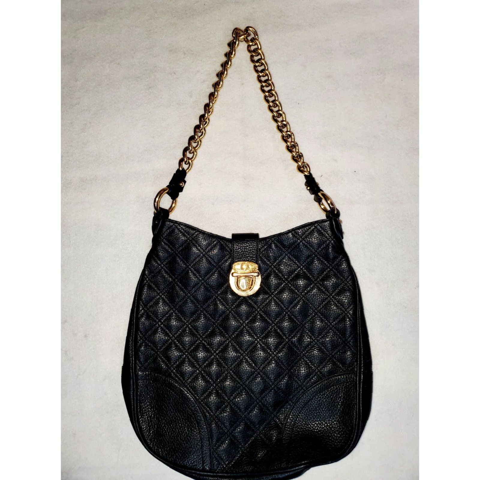 Vintage VINTAGE Annie's Eye Black Leather Bucket Bag Shoulder Chain Size ONE SIZE - 2 Thumbnail