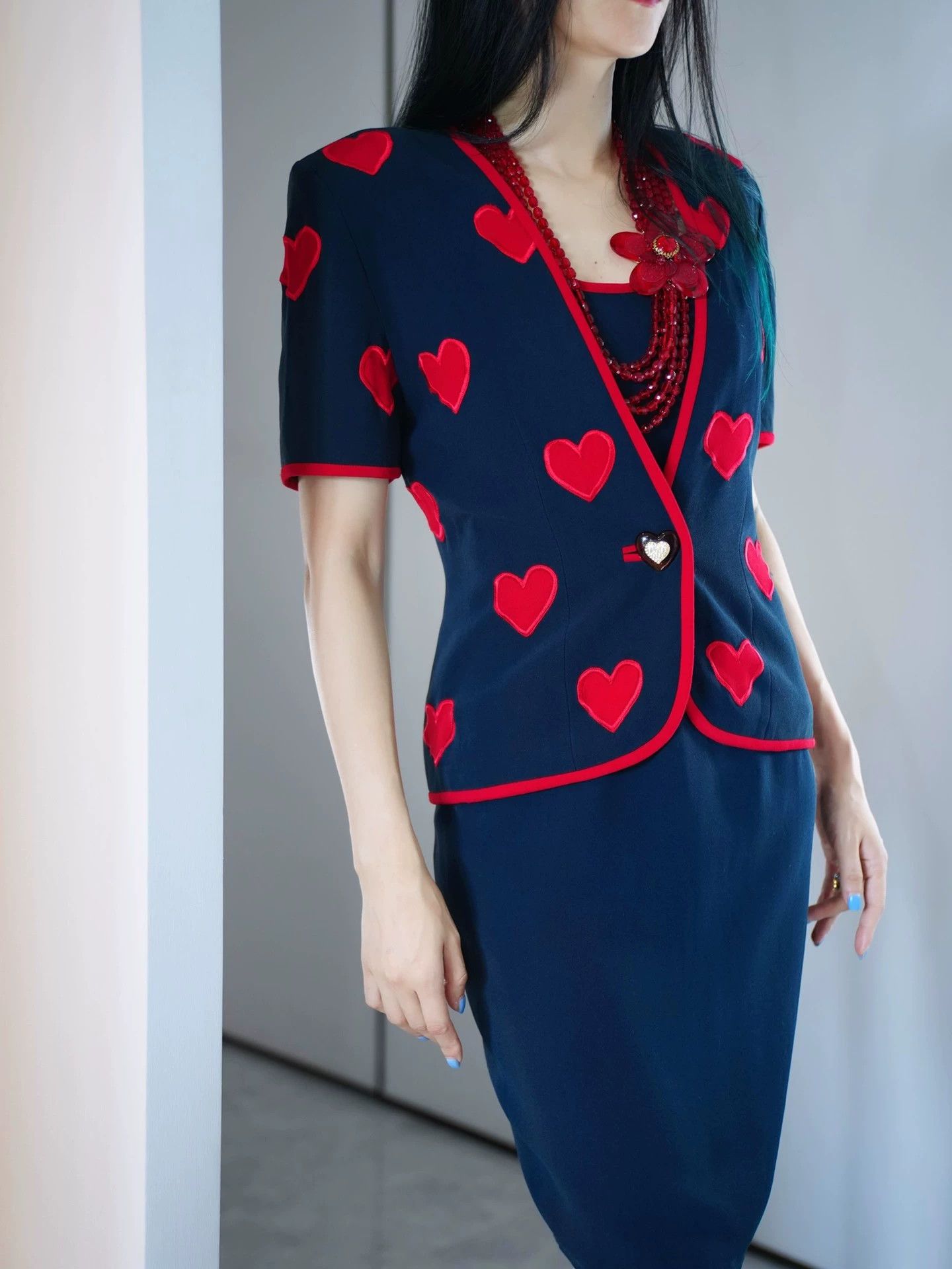 Other Gai Mattiolo Heart Dress & Short Sleeve Set IT46/L Size L / US 10 / IT 46 - 1 Thumbnail