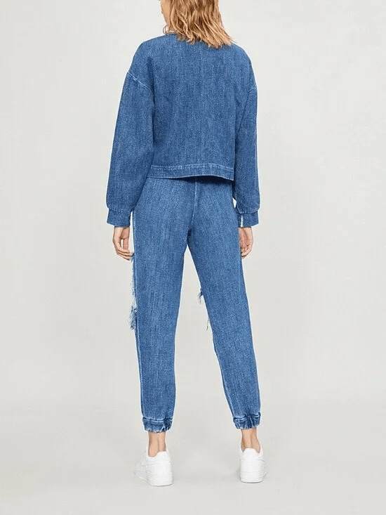 Other Ksenia Schnaider FW 2018 RTW Distressed Denim Sweater Size S / US 4 / IT 40 - 4 Thumbnail