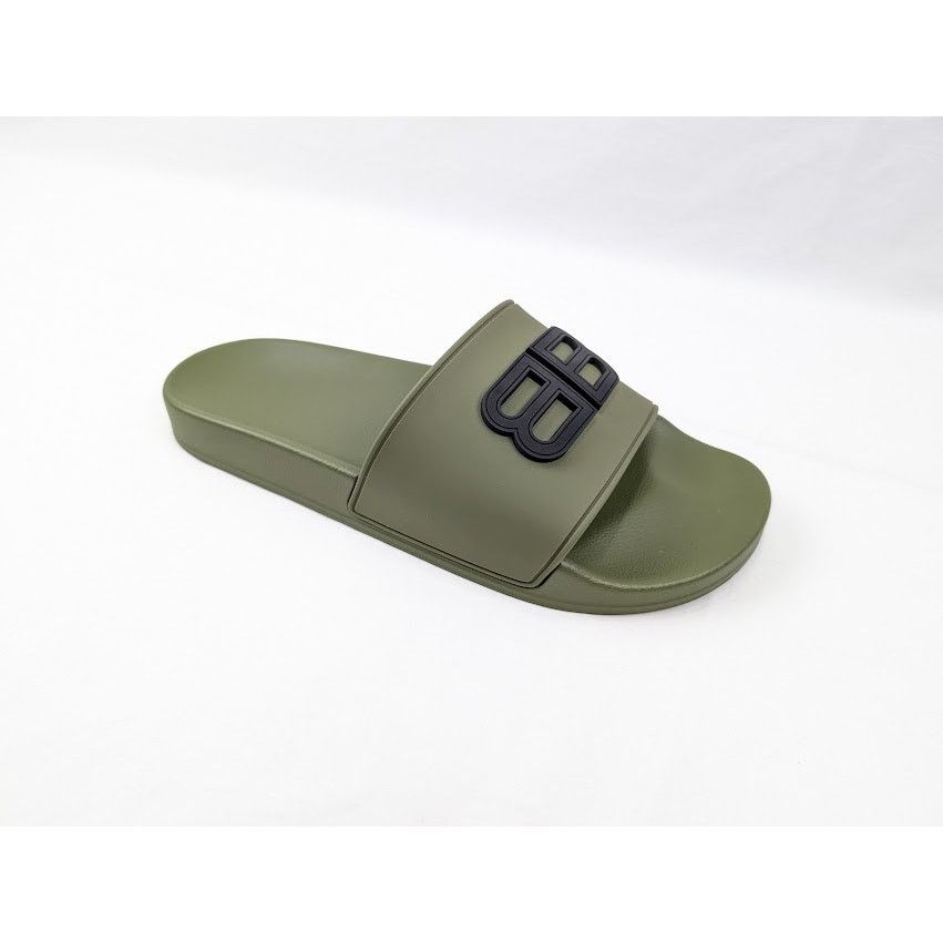 Balenciaga o1rshd1 BB Injecfion Pool Slides in Khaki Size US 9 / EU 42 - 2 Thumbnail