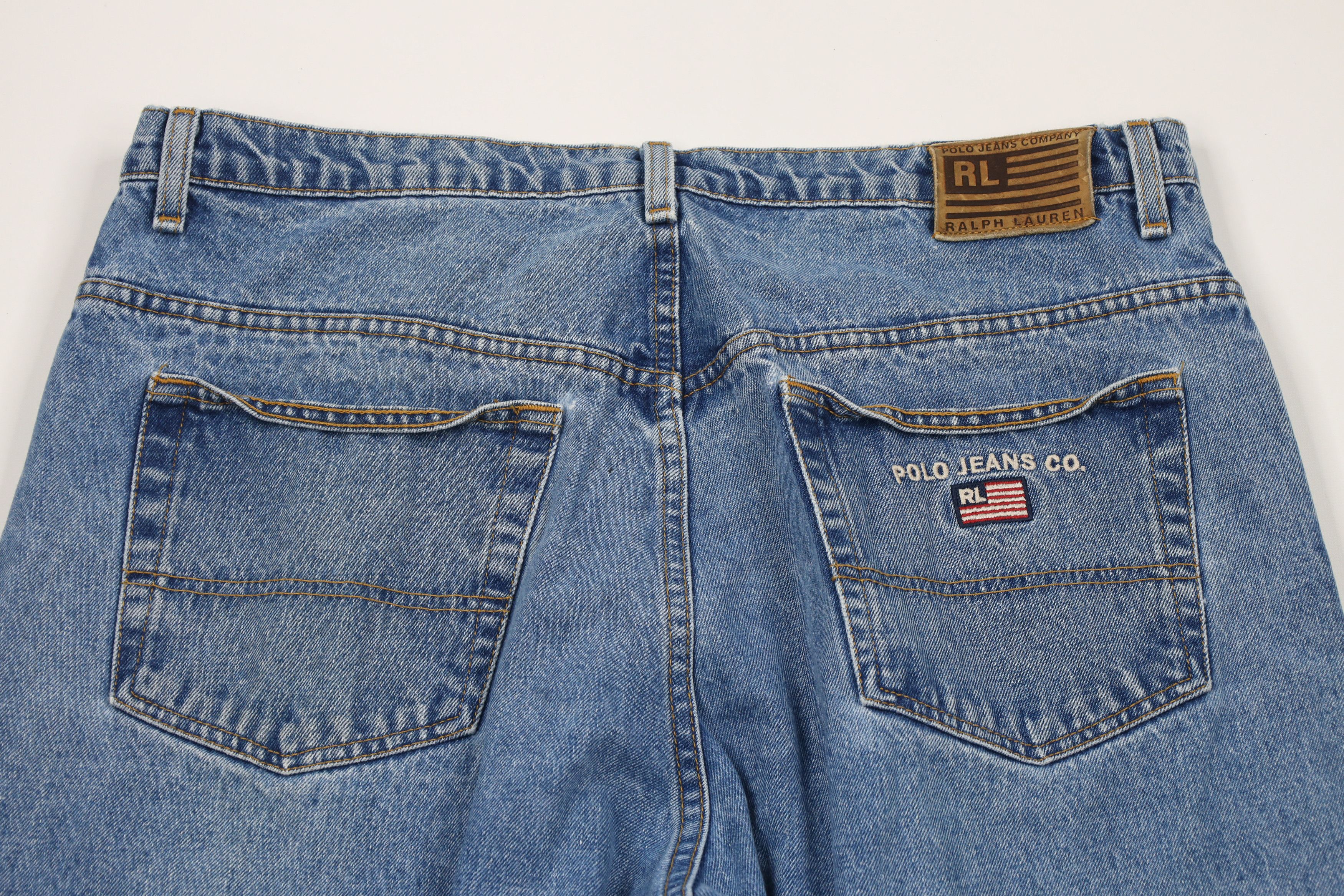 Ralph Lauren × Vintage Vintage 90s Ralph Lauren Out Relaxed Fit Denim Jeans Blue Size US 38 / EU 54 - 9 Thumbnail