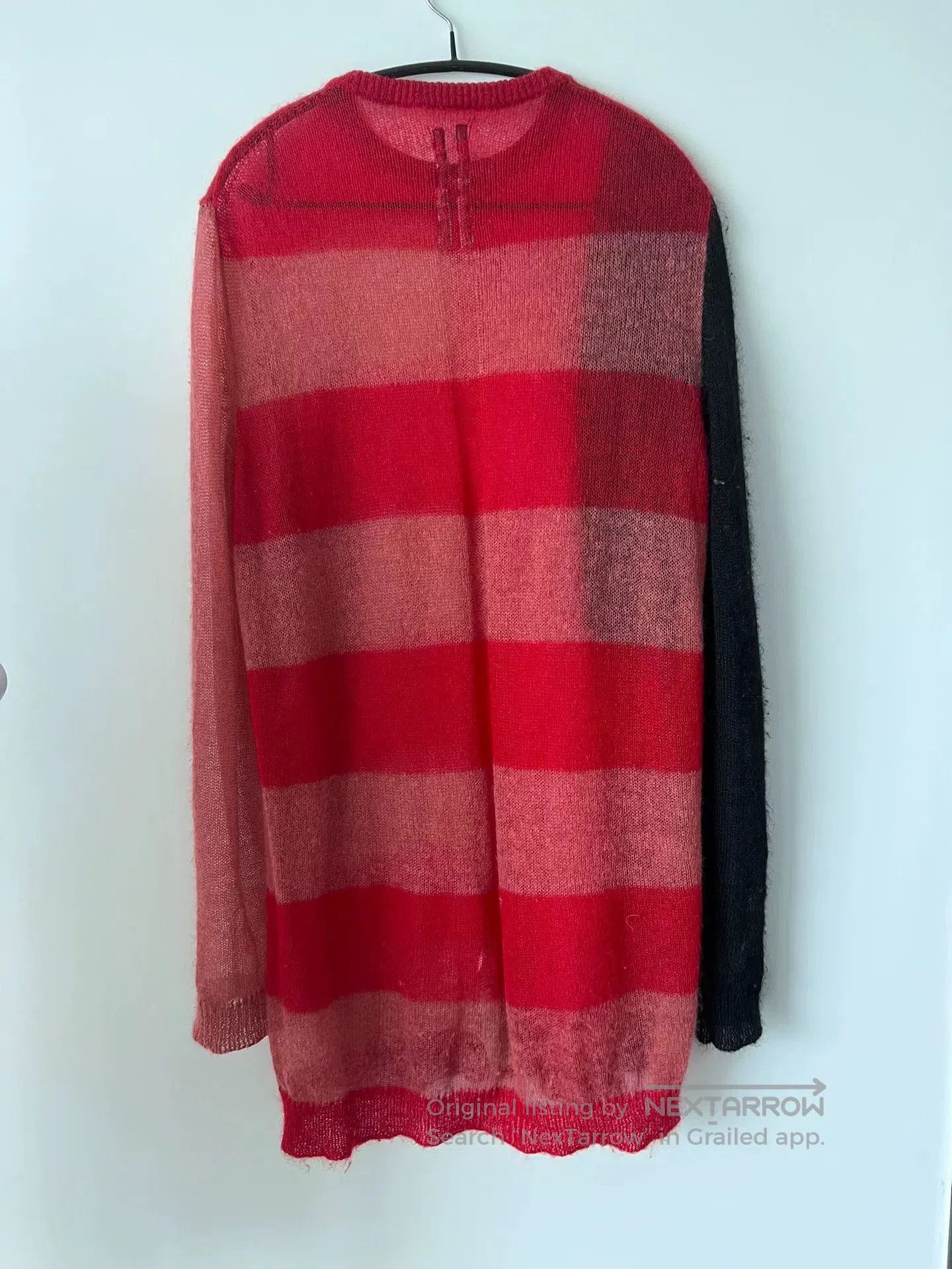 Rick Owens red patchwork mohair sweater. Size XXS / US 00 / IT 34 - 3 Thumbnail