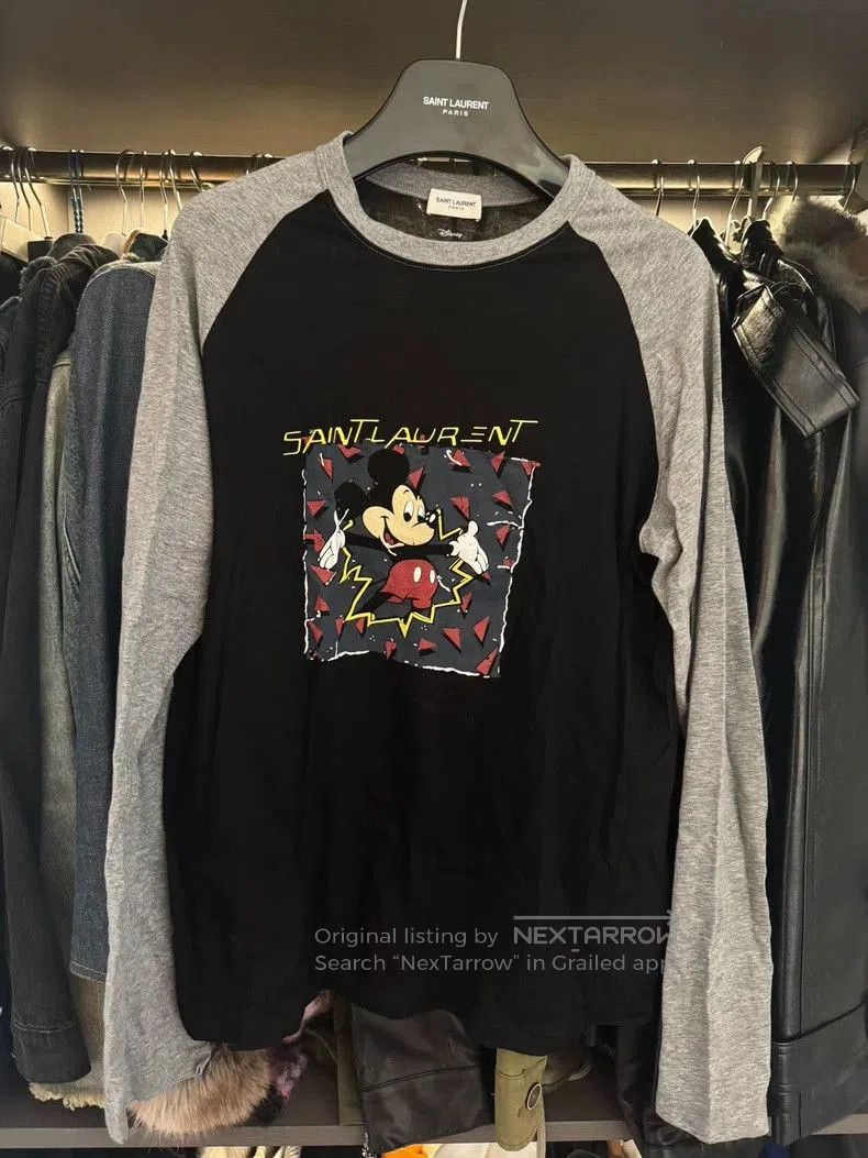 Saint Laurent Paris Saint Laurent Disney Mickey Raglan Tee. Size US M / EU 48-50 / 2 - 1 Thumbnail