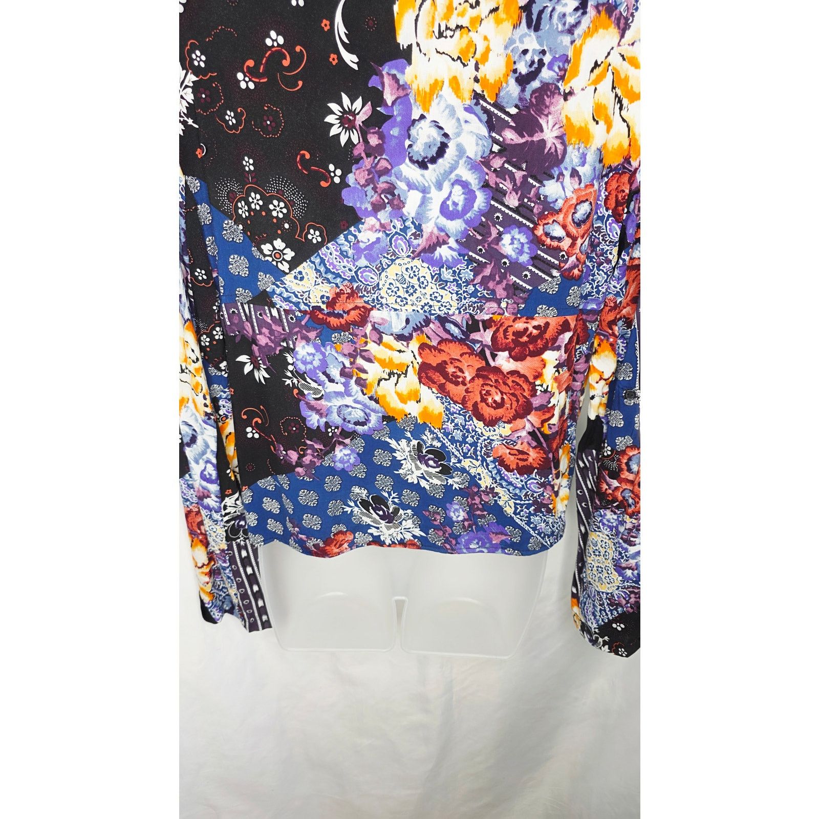 Other Boho Floral Blouse Women's M Lightweight Button Front Top Size M / US 6-8 / IT 42-44 - 9 Thumbnail