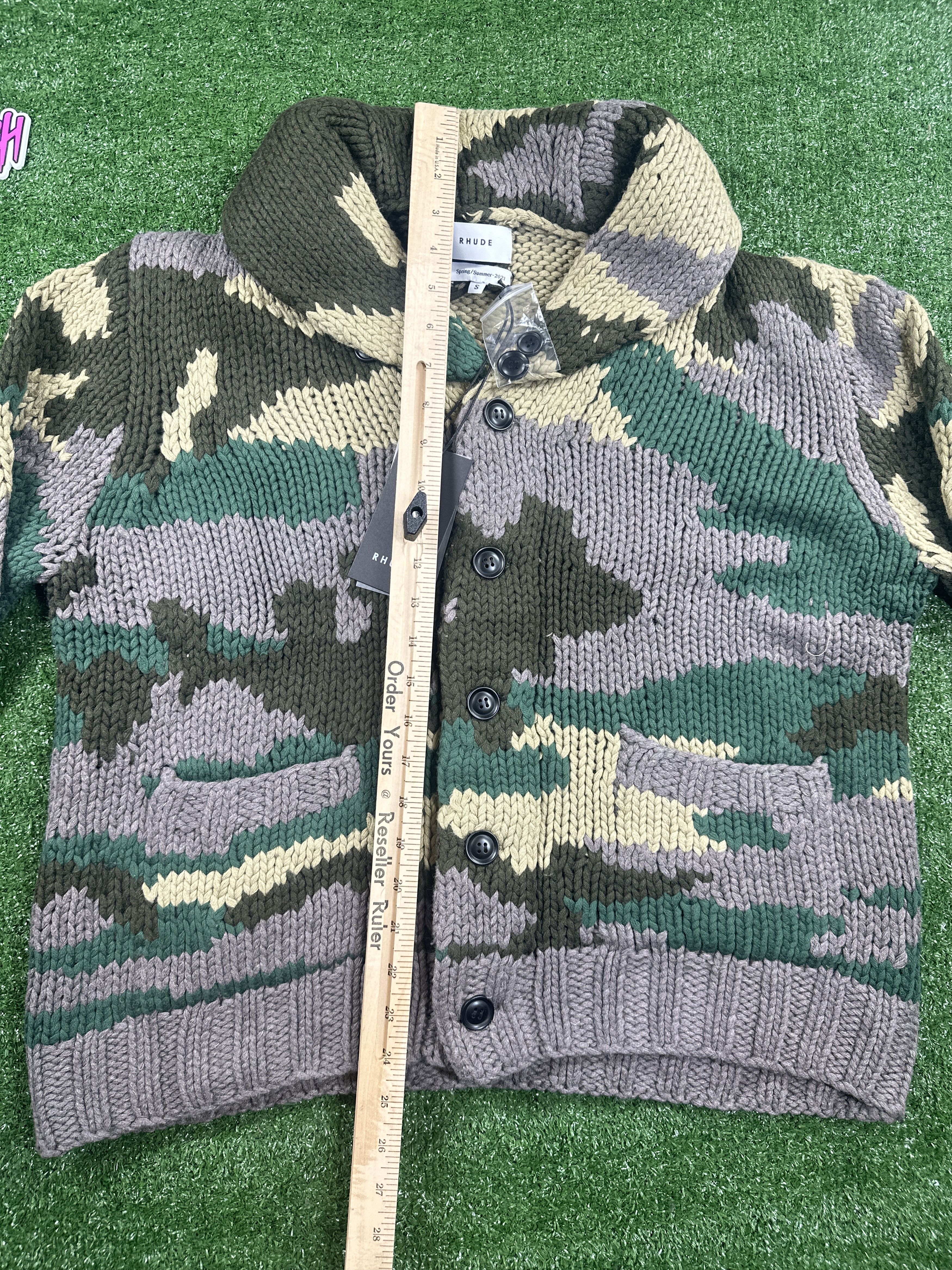 Rhude Rhude Heavyweight Knit Men's Camo Cardigan - Size Small Size US S / EU 44-46 / 1 - 6 Thumbnail