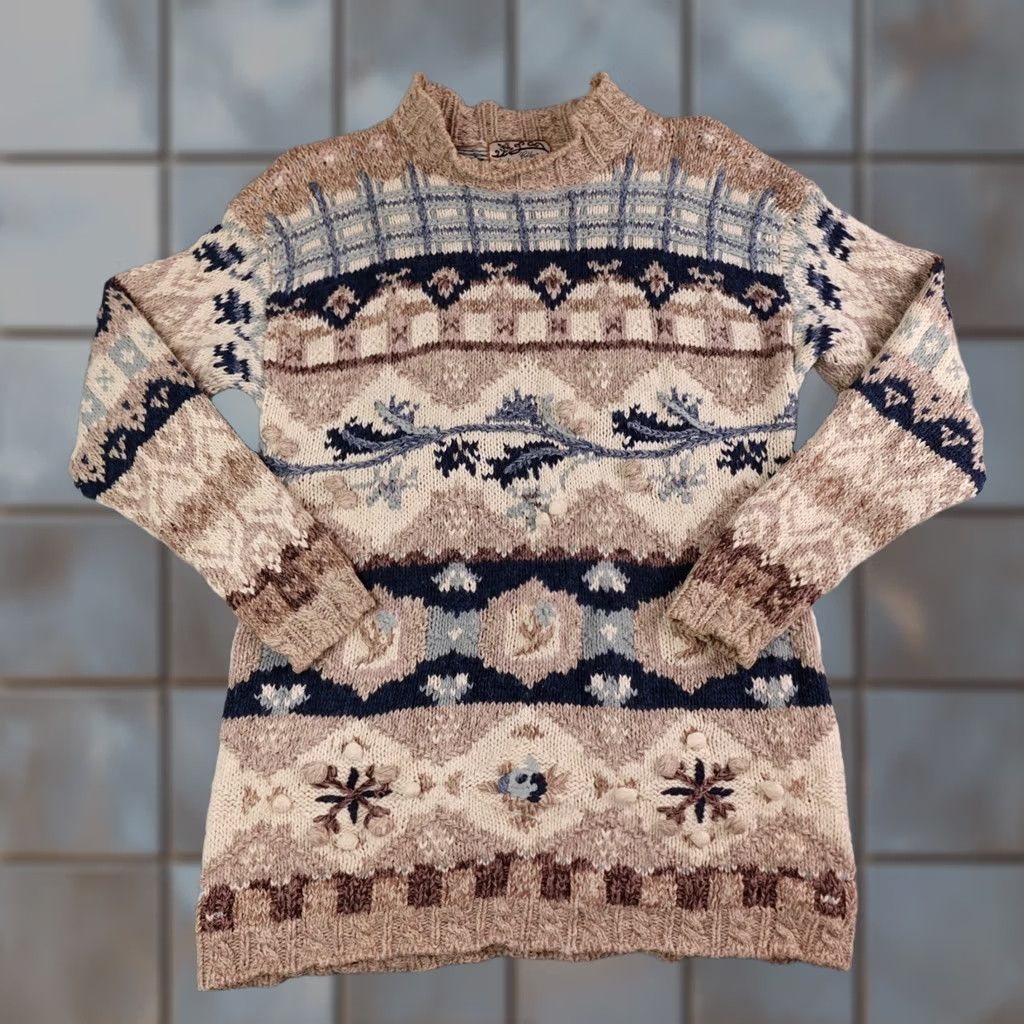 Vintage VINTAGE Heirloom Collectibles Sweater Womens Small Floral All Over Print Knit Size S / US 4 / IT 40 - 1 Thumbnail