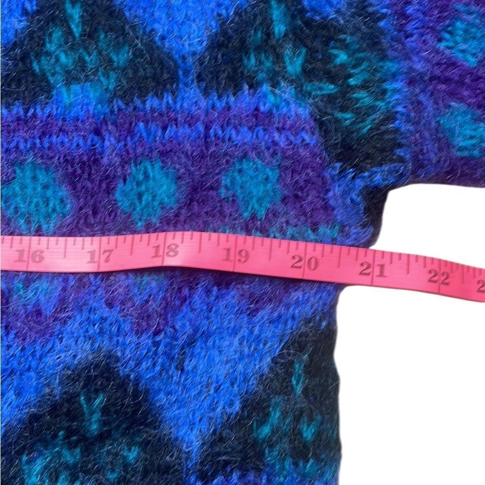 Vintage 80s Vintage Gallagher Crewneck Blue and Black Patterned Moha Size US S / EU 44-46 / 1 - 5 Thumbnail