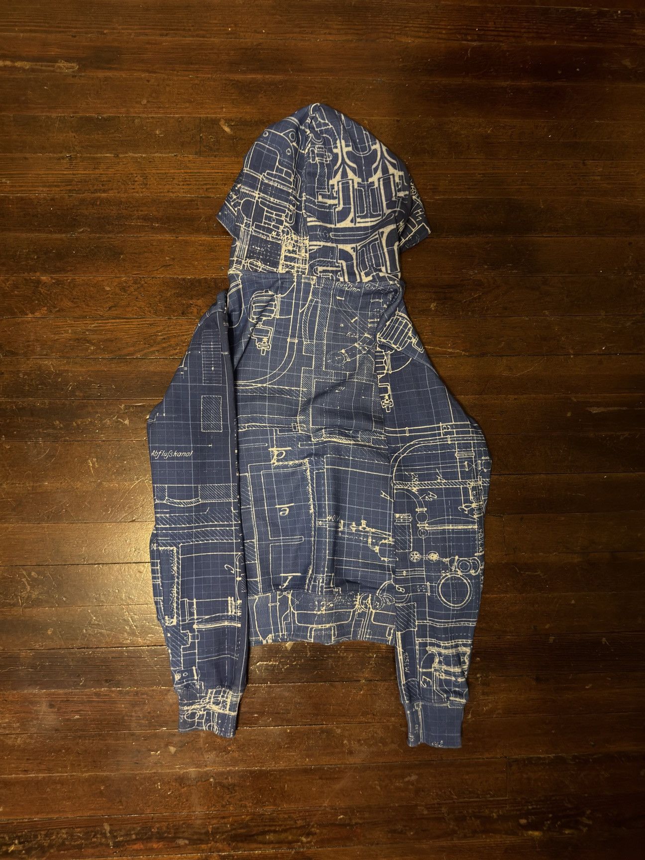 Other AUTHENTIC peiceinwar blue print hoodie Size US S / EU 44-46 / 1 - 2 Thumbnail
