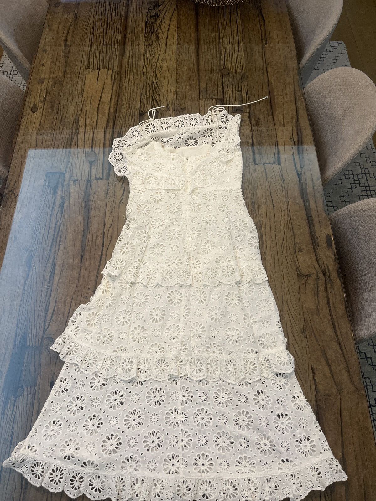 Zimmermann Zimmermann Primrose Tiered Midi Dress (White) Size M / US 6-8 / IT 42-44 - 1 Preview