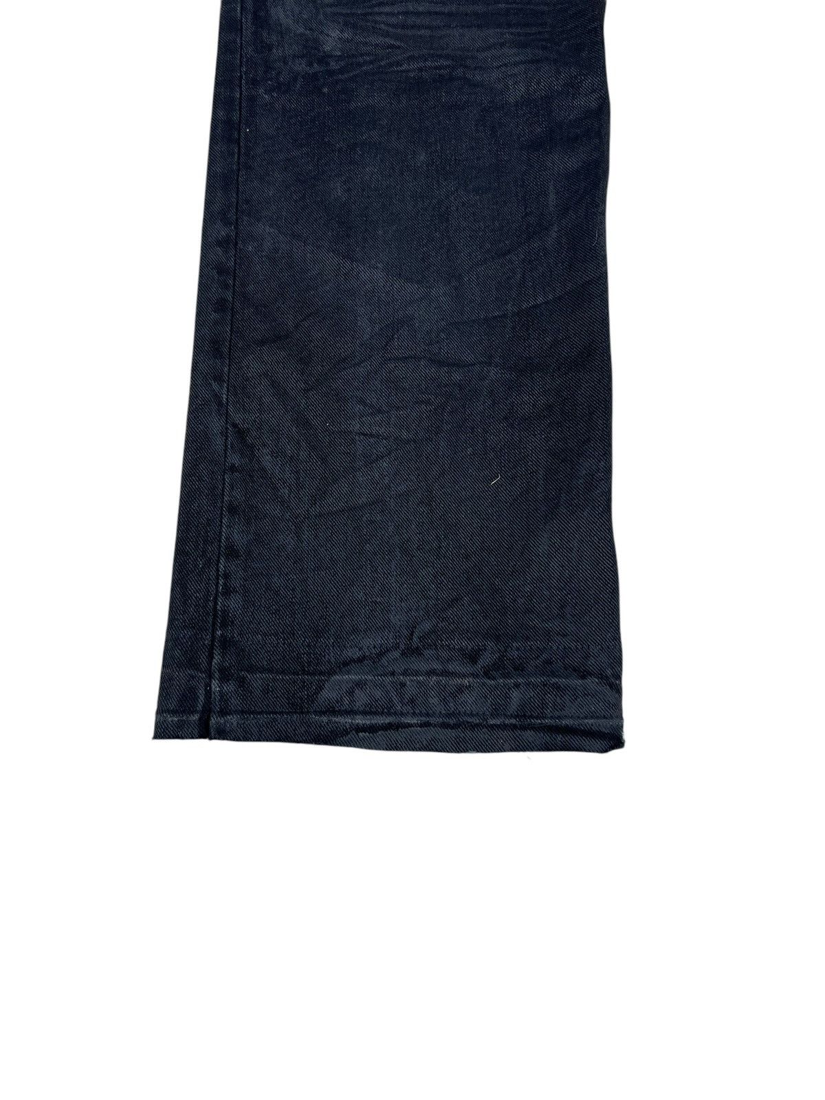 0 0000 Japan Black Coated Waxed Denim Released Hem Jeans Size US 31 - 14 Thumbnail