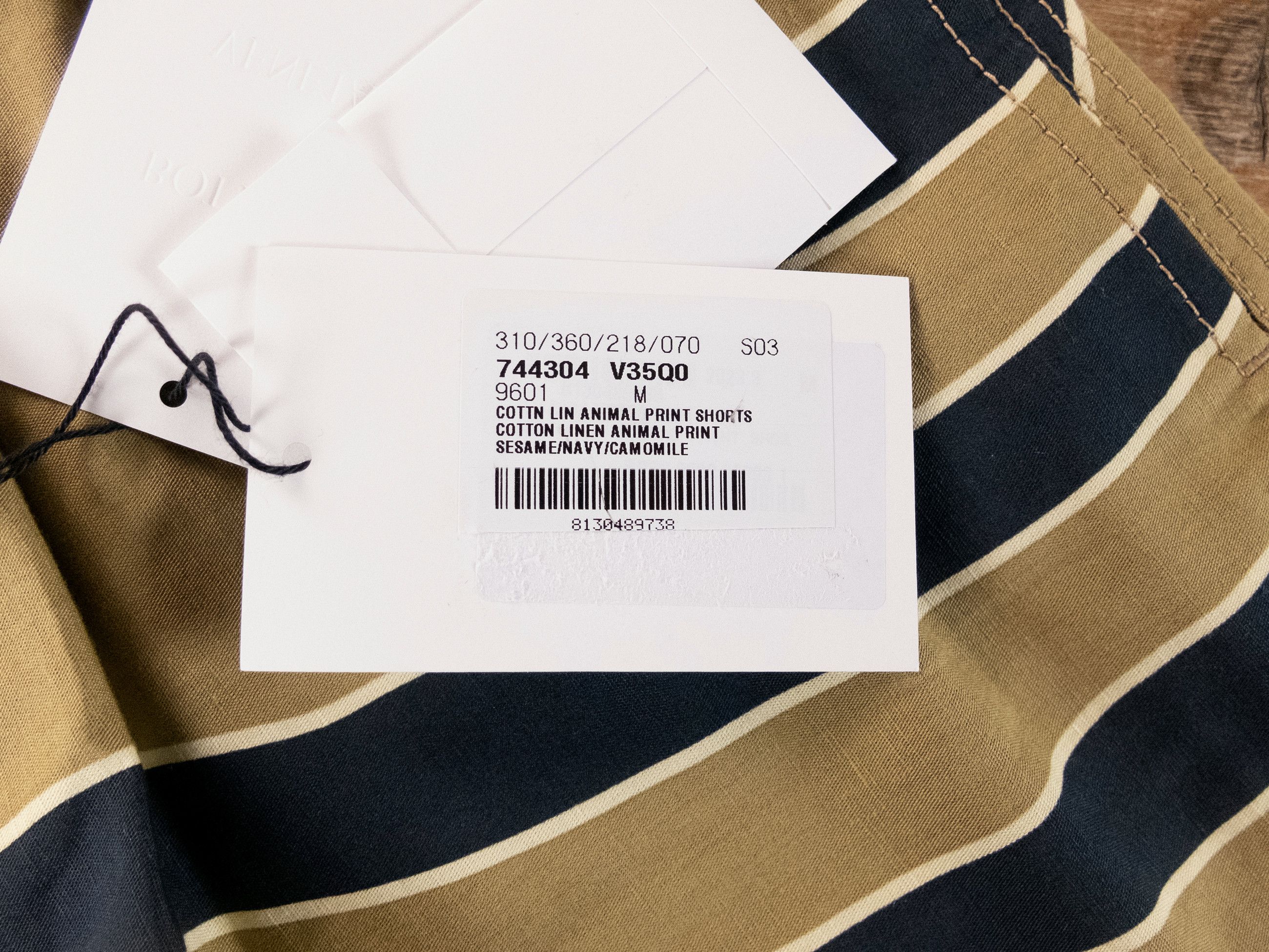 Bottega Veneta BOTTEGA VENETA beige animal print cotton linen shorts Medium Size US 32 / EU 48 - 5 Thumbnail