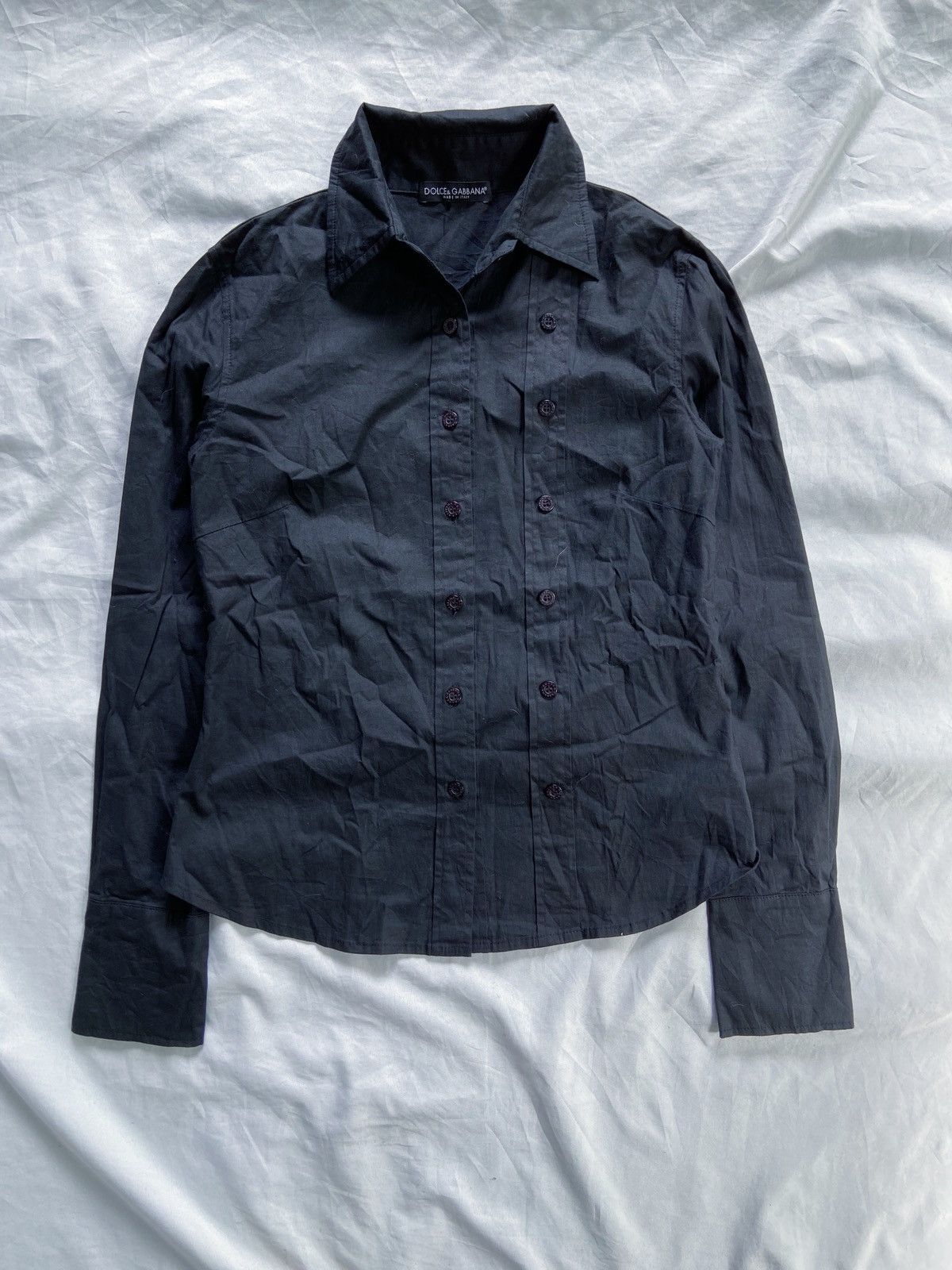 Dolce & Gabbana DOLCE & GABBANA ARCHIVE DOUBLE BUTTONS BLACK SHIRT Size M / US 6-8 / IT 42-44 - 1 Thumbnail