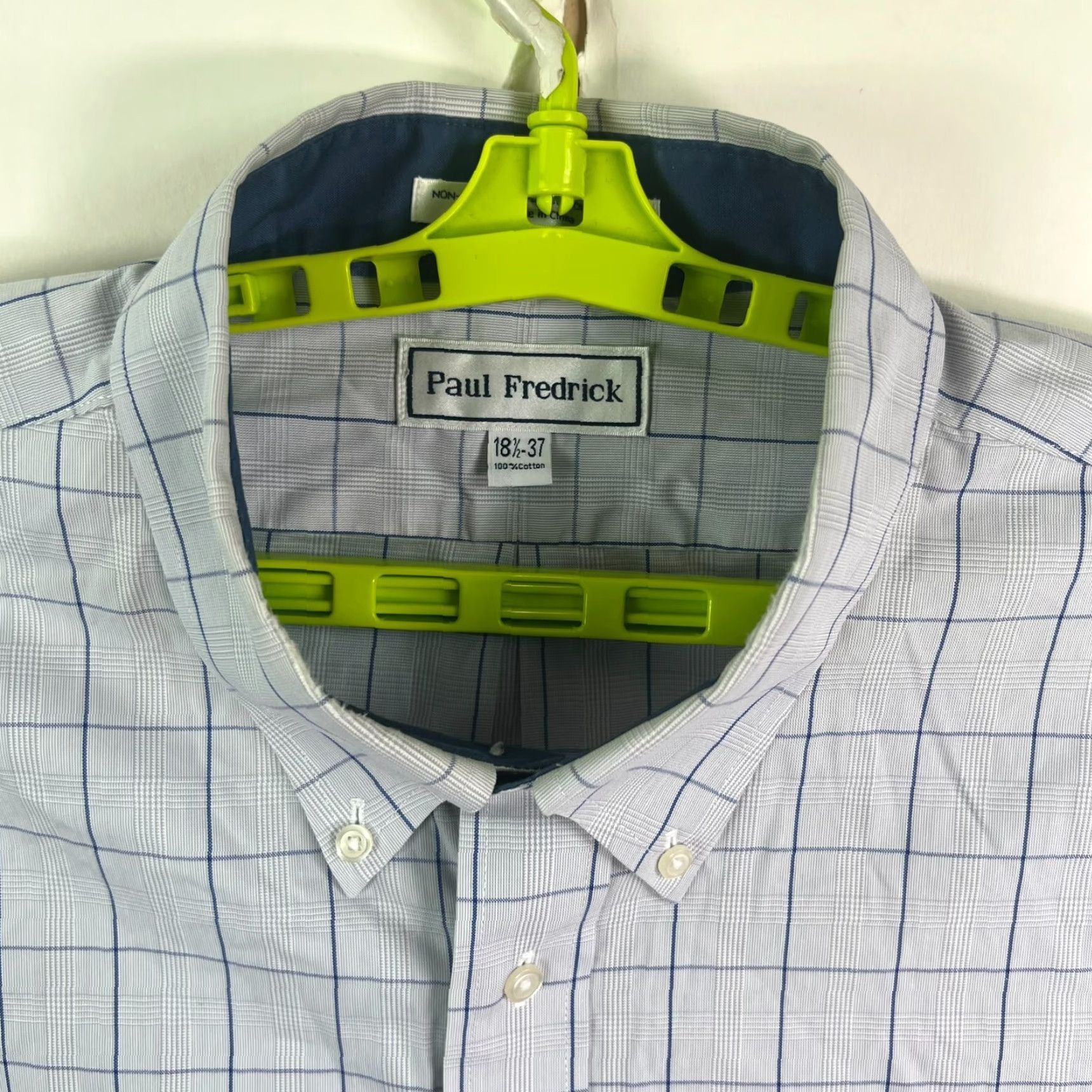 Vintage VINTAGE Paul Fredrick Checked Casual Button-Down Shirt Mens 18.5 Blue 18.5/37 Size US XXL / EU 58 / 5 - 3 Thumbnail