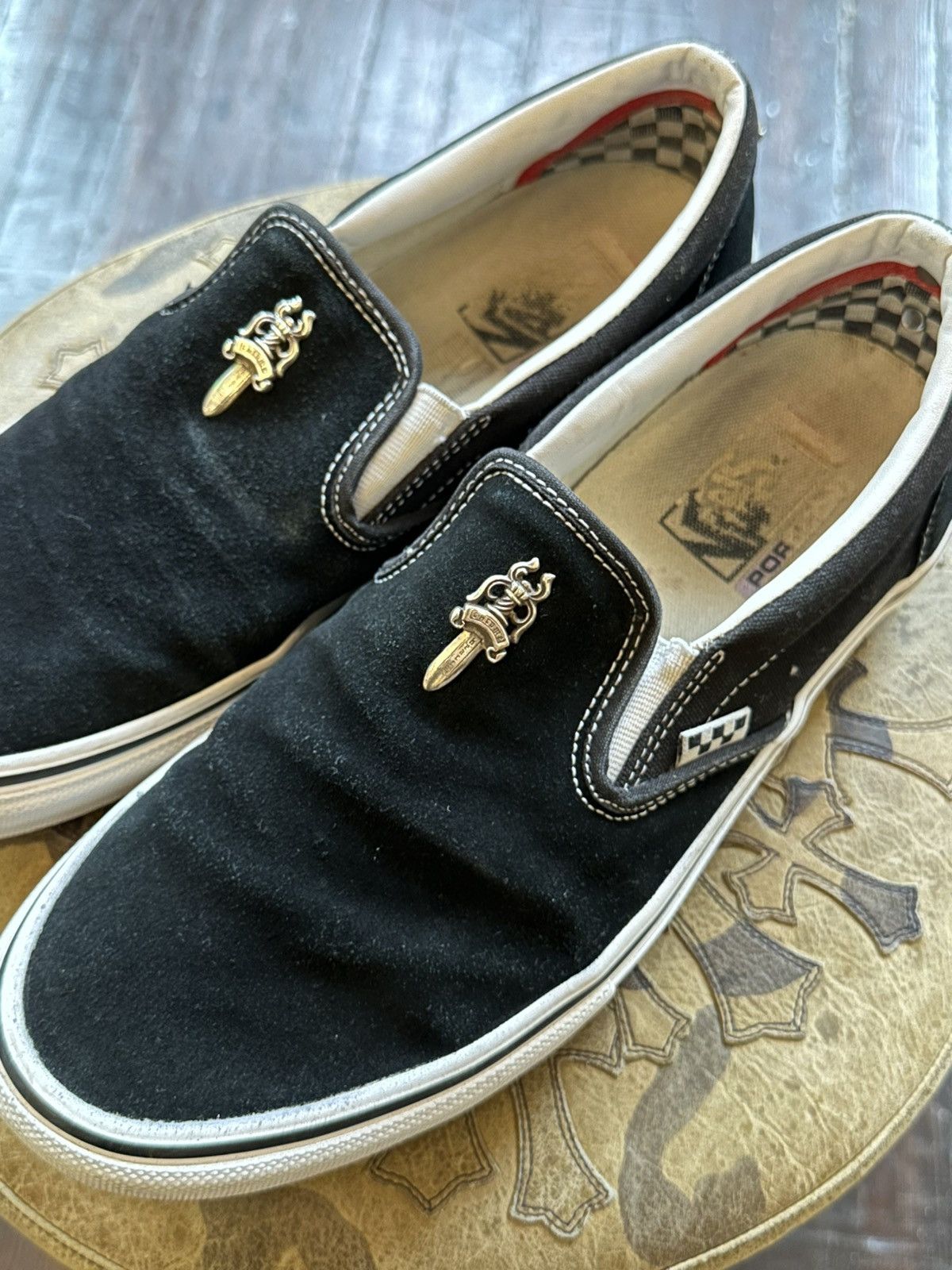 Chrome Hearts CHROME HEARTS SUADE LEATHER VANS SZ12 Size US 12 / EU 45 - 3 Thumbnail