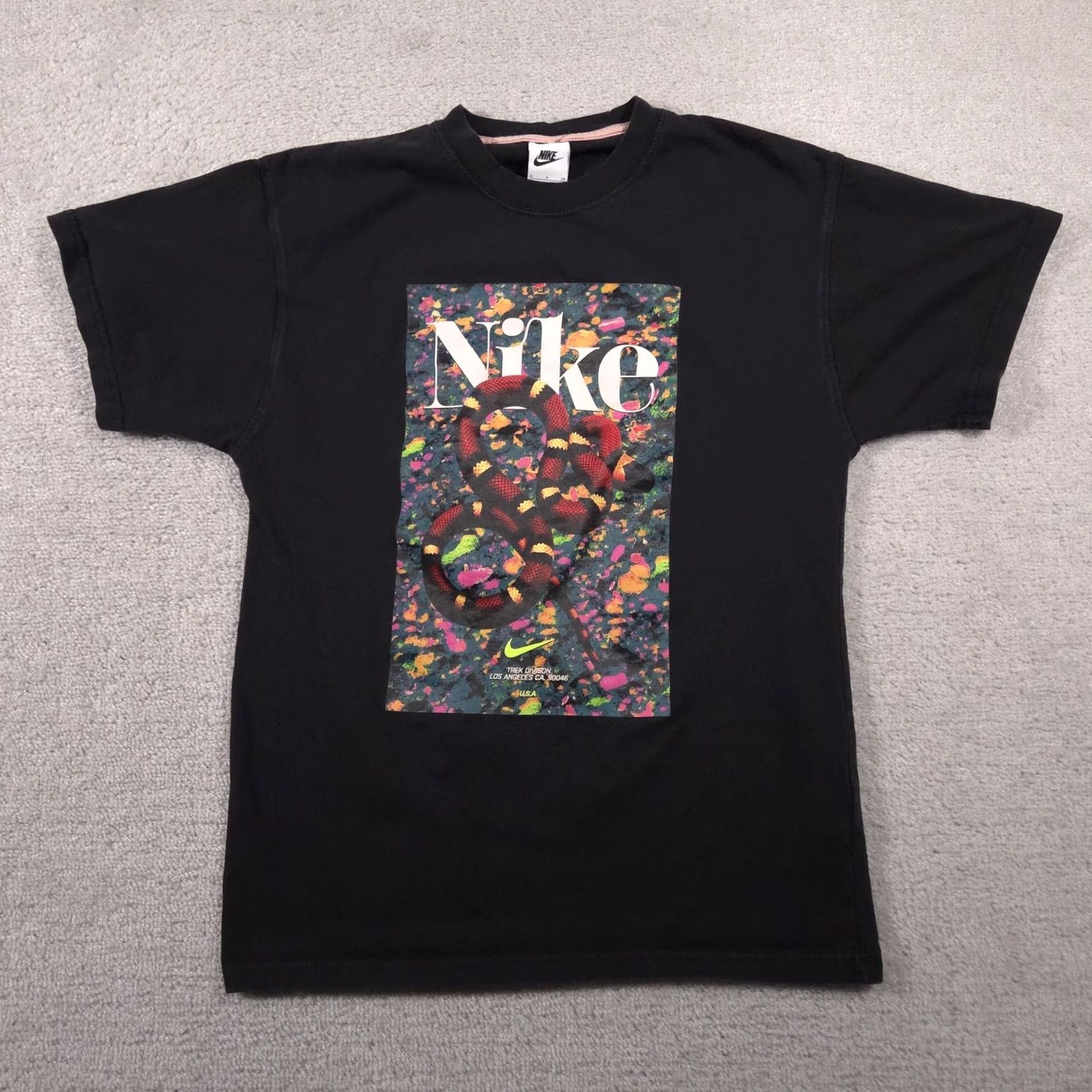 Nike Nike Shirt Mens Small Black Snake Graphic Trek Divison Los Angeles USA Swoosh Size US S / EU 44-46 / 1 - 2 Thumbnail