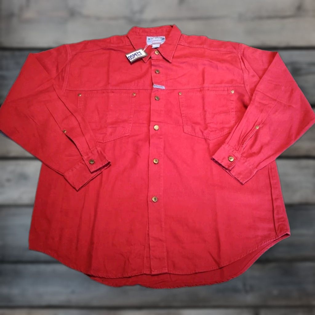 YOKE VINTAGE Introspect Western Long Sleeve Button Up Shirt Mens L Red Cowboy 90s Size US L / EU 52-54 / 3 - 1 Thumbnail