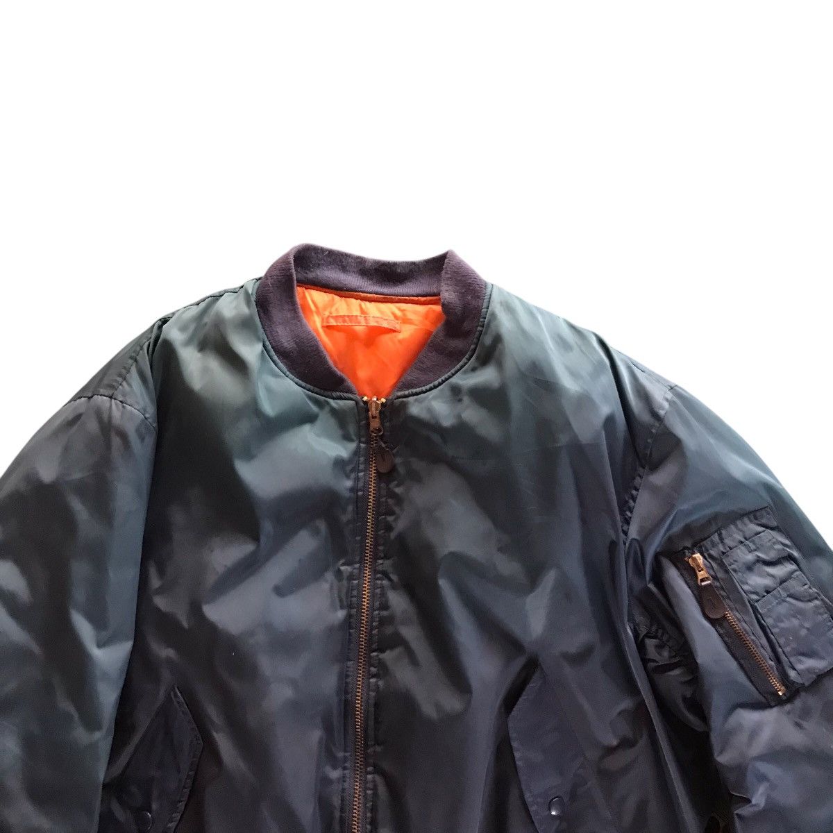 Japanese Brand × Vintage Vintage Alasko MA1 Bomber Flight Jacket Sun Faded Size US L / EU 52-54 / 3 - 2 Thumbnail