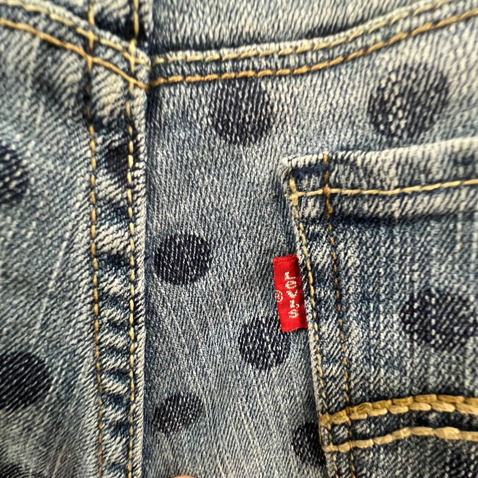 Levi's Levi's Shorty Short Women Size 9 Blue Polka Dot Jeans Size 29" - 5 Thumbnail