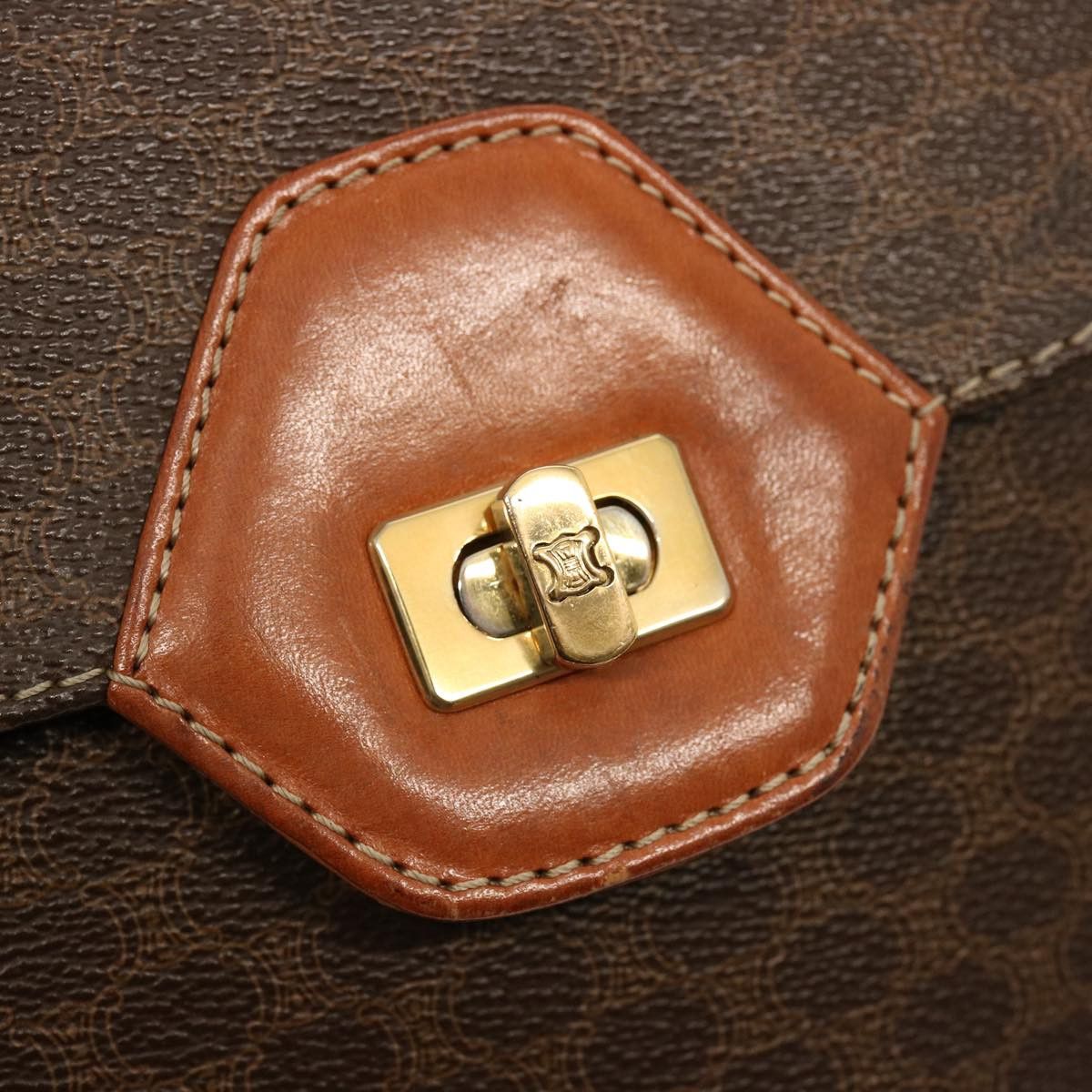 Celine CELINE Macadam Canvas Hand Bag Pvc Brown Size ONE SIZE - 9 Thumbnail