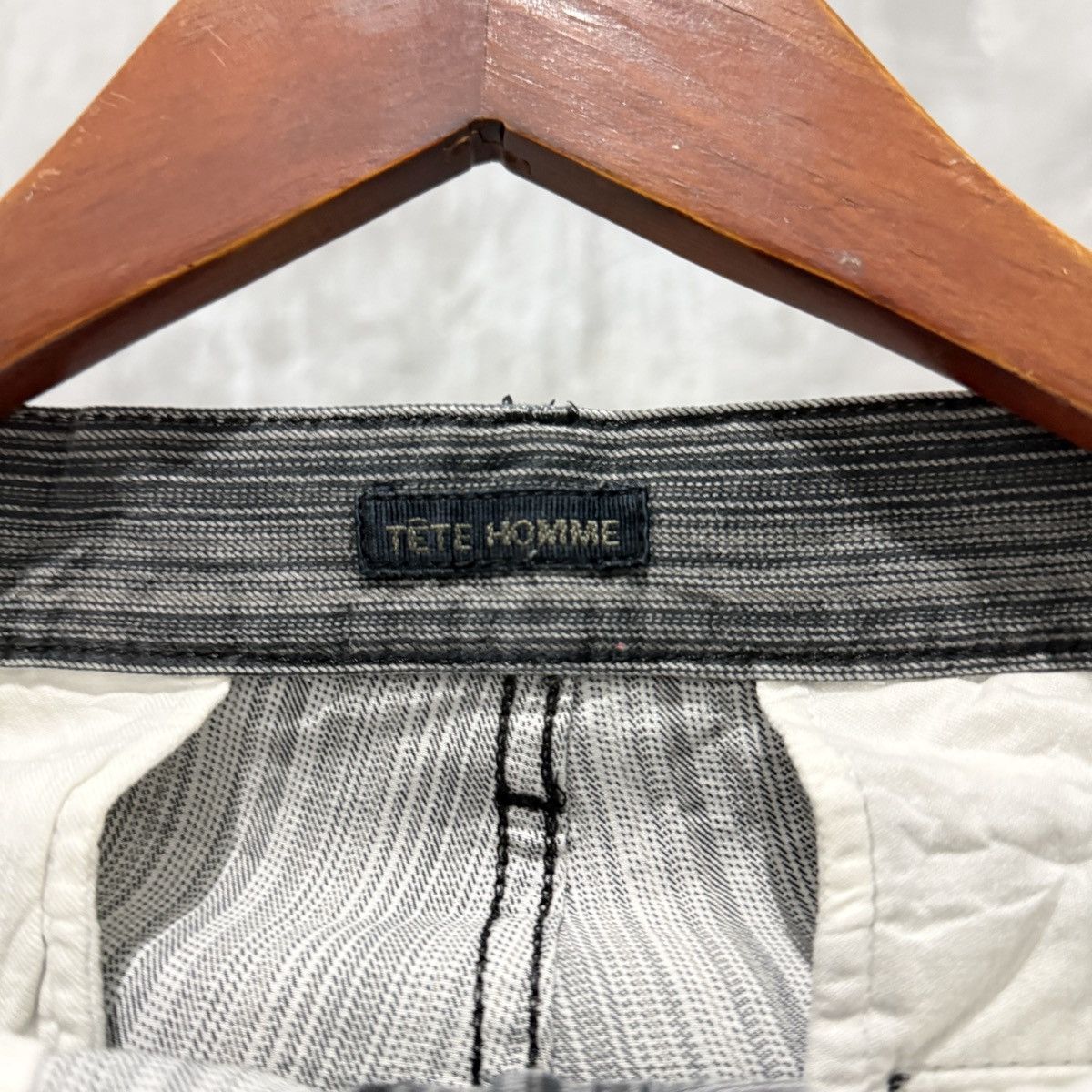 Tete Homme 2000s Tete Homme Flared Stripe Pants Size US 31 - 2 Thumbnail