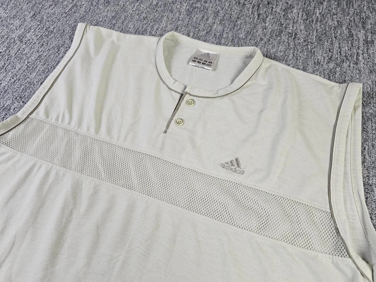 Adidas Adidas Vintage Mesh Sleeveless Polo Tank Top Cream Men 2XL Size US XXL / EU 58 / 5 - 2 Thumbnail