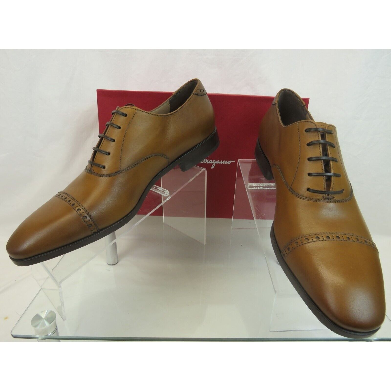 Salvatore Ferragamo FERRAGAMO BOSTON BROWN BROGUE LEATHER GANCINI OXFORDS 8.5 D Size US 9.5 / EU 42-43 - 6 Thumbnail