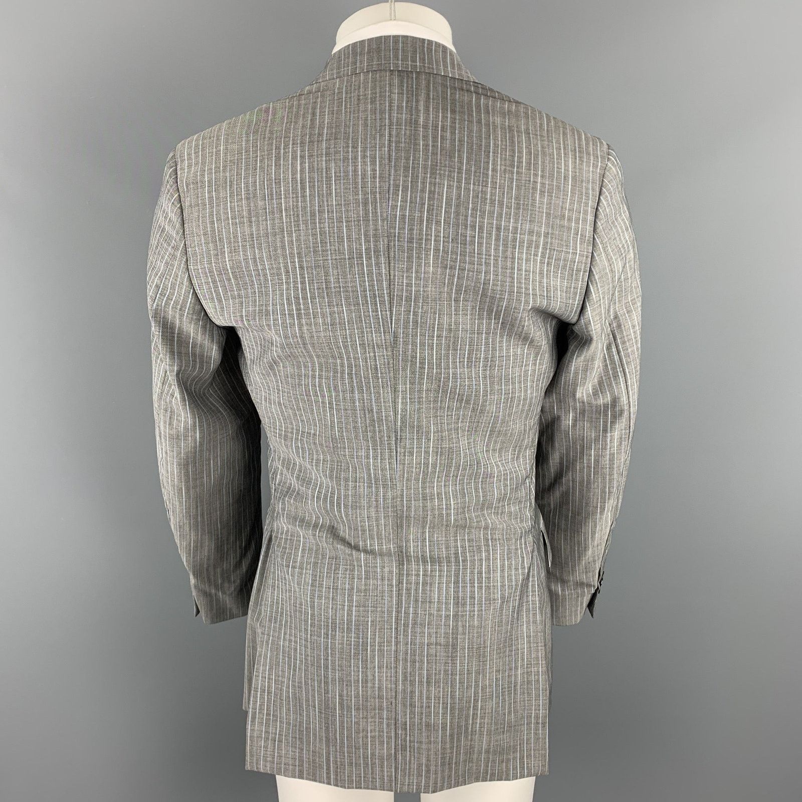 Etro ETRO Size 38 Regular Stripe Wool / Mohair Notch Lapel Suit Size 38R - 4 Thumbnail