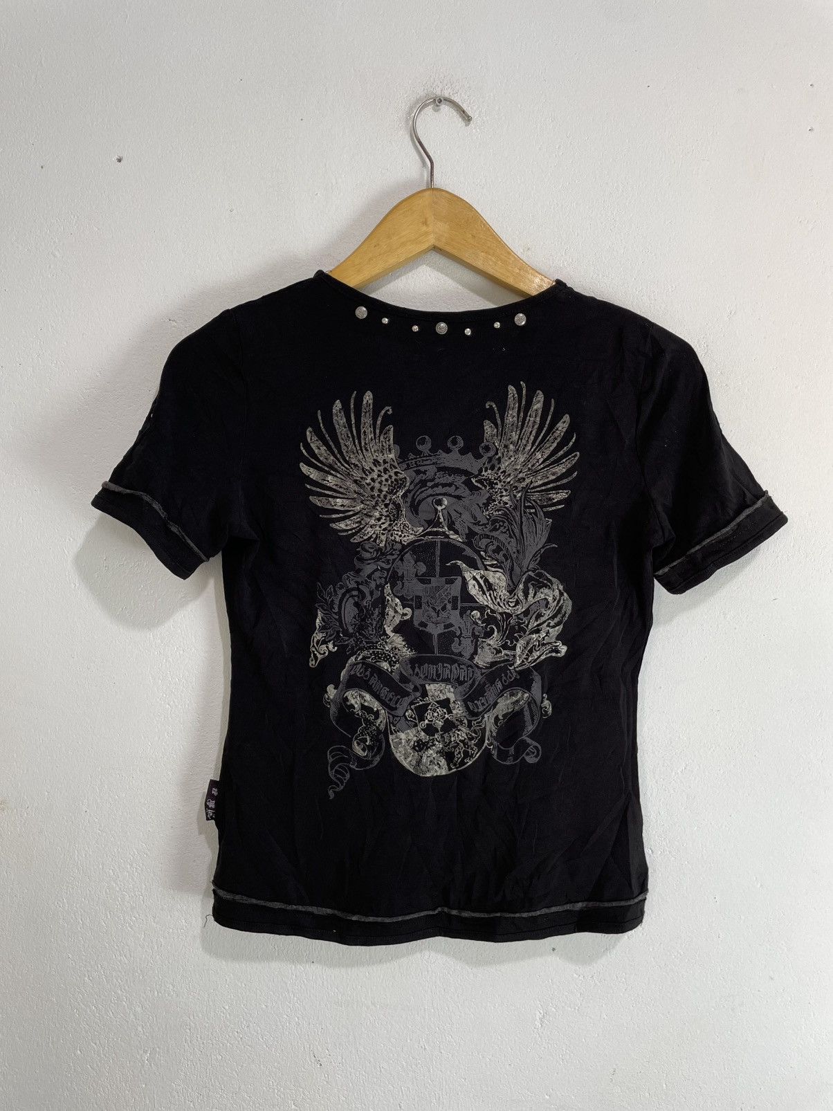 If Six Was Nine Sick Ozz Angelo Studded Poem Gothic Punks Rock Tees Top Size S / US 4 / IT 40 - 2 Thumbnail
